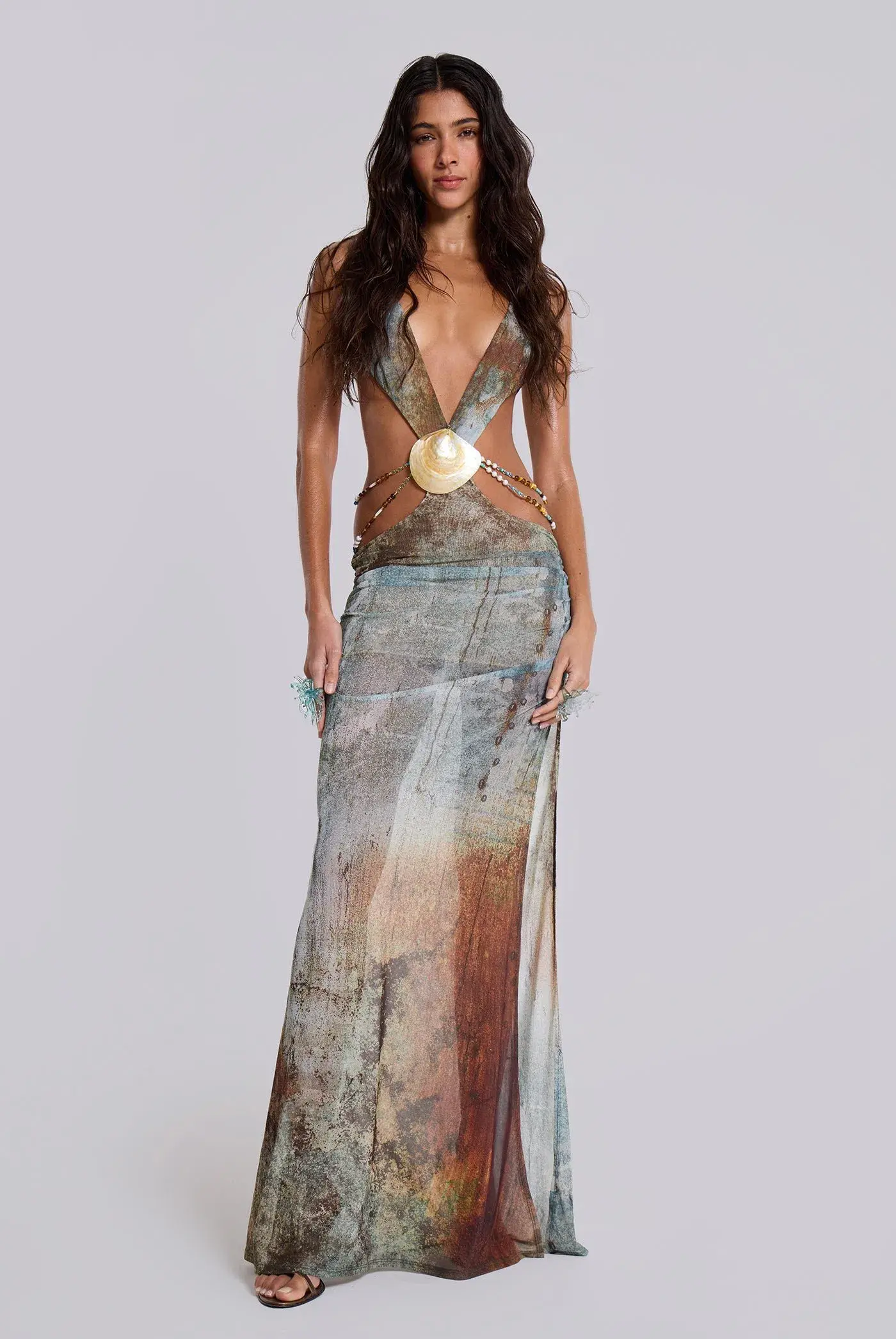 Jaded London Vida Backless Dress With Shell Trim Size 6  - Image 1