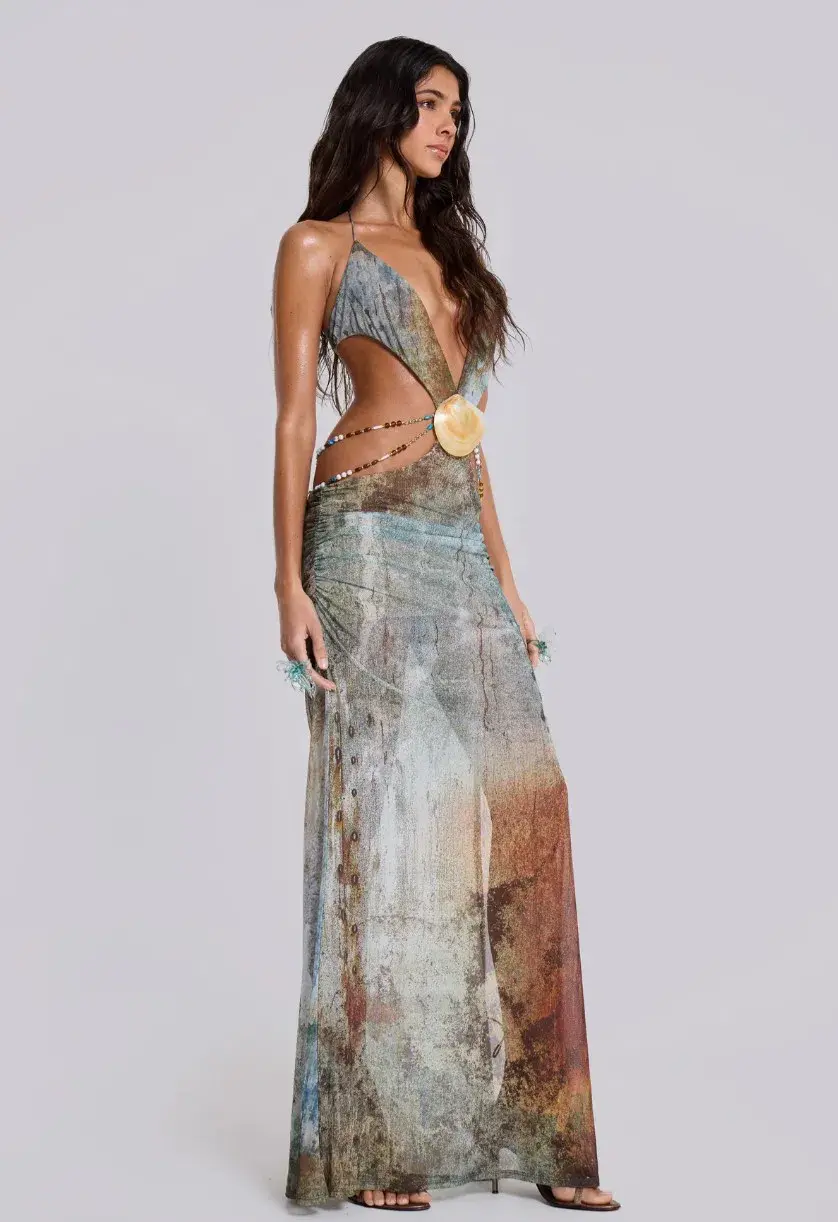 Jaded London Vida Backless Dress With Shell Trim Size 6  - Image 3
