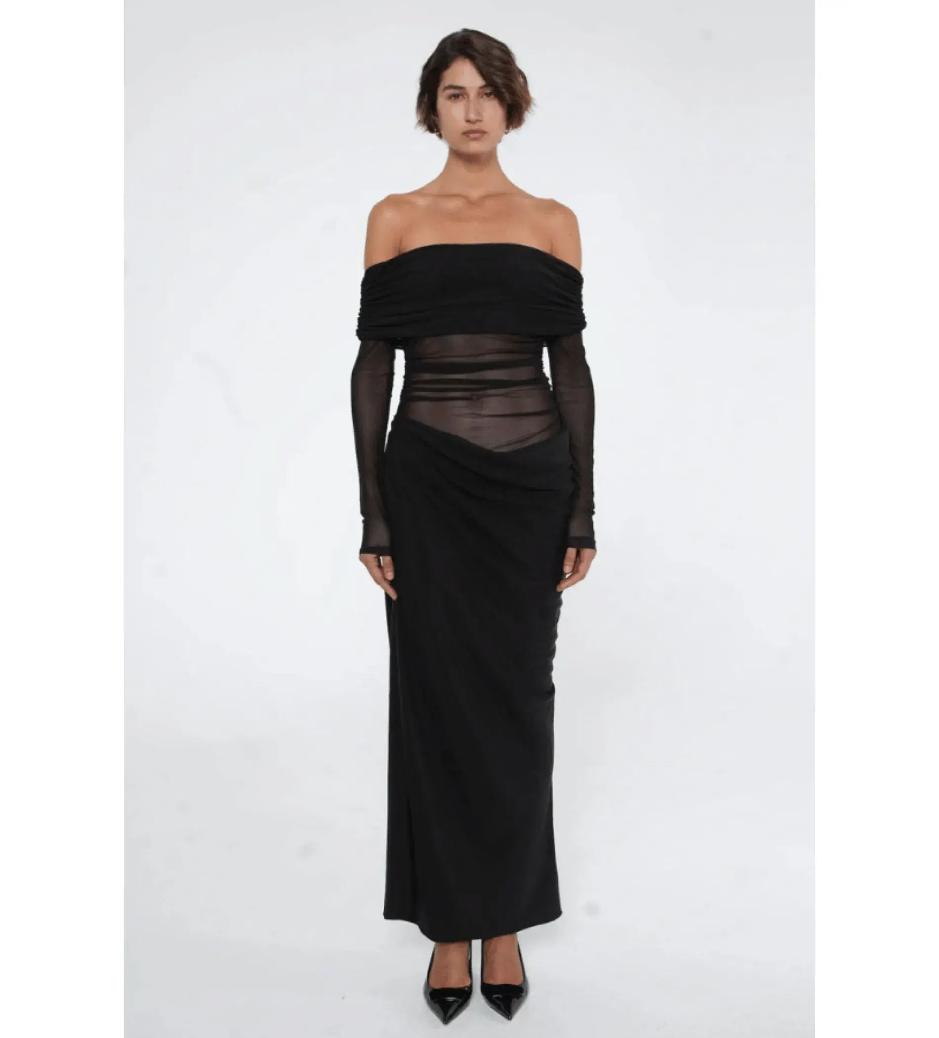 Benni Yasmin Off Shoulder Maxi Dress Black Size 8  - Image 2