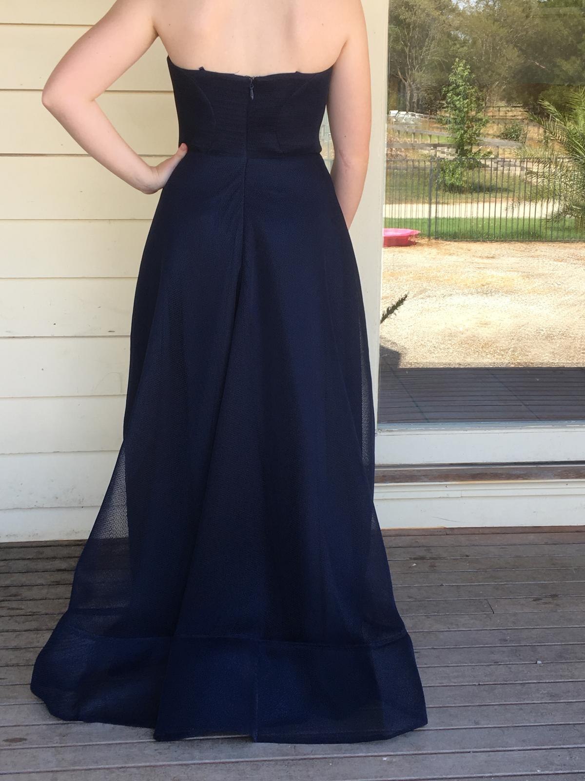 Bariano Strapless Navy Gown Size 8 - Image 4