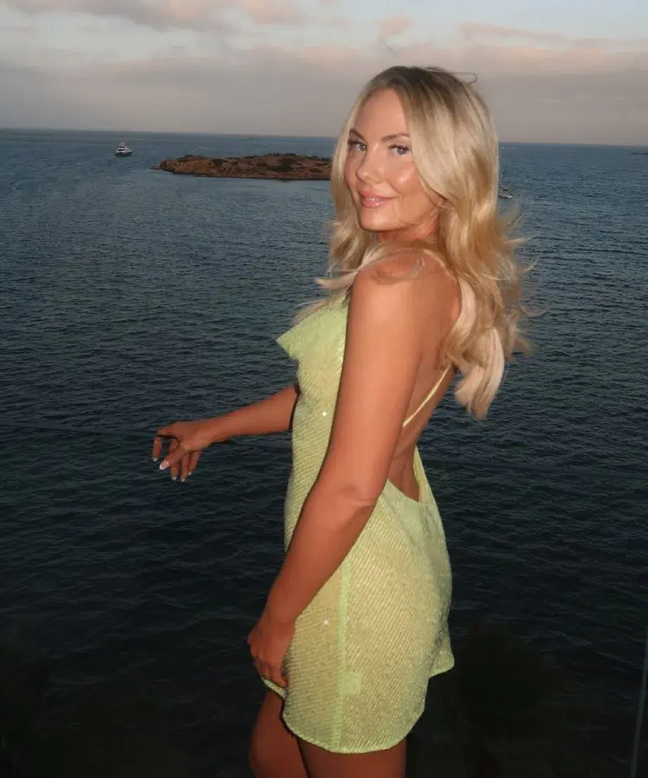 Sommer Swim Ibiza Chartreuse Mini Dress Sequin Size 8 - Image 3