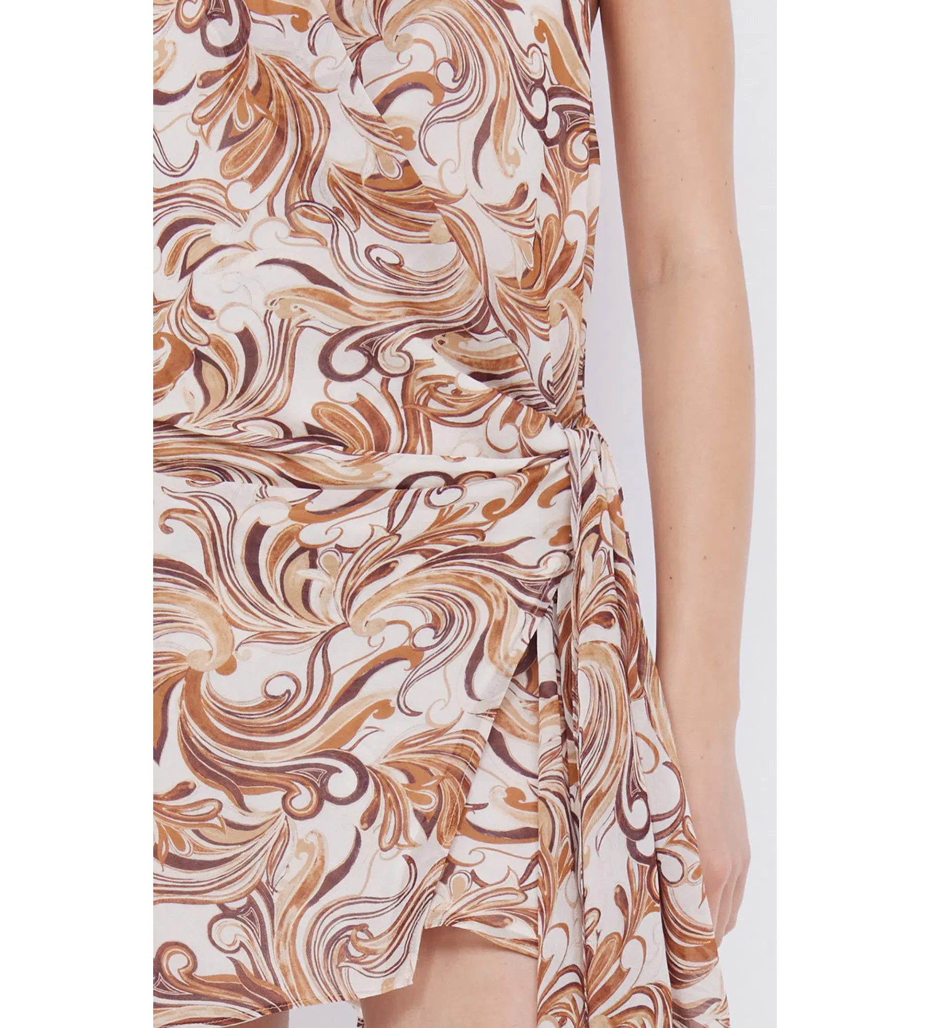 Bec & Bridge Jocelyn Wrap Mini Dress Cream Swirl Size 8  - Image 2