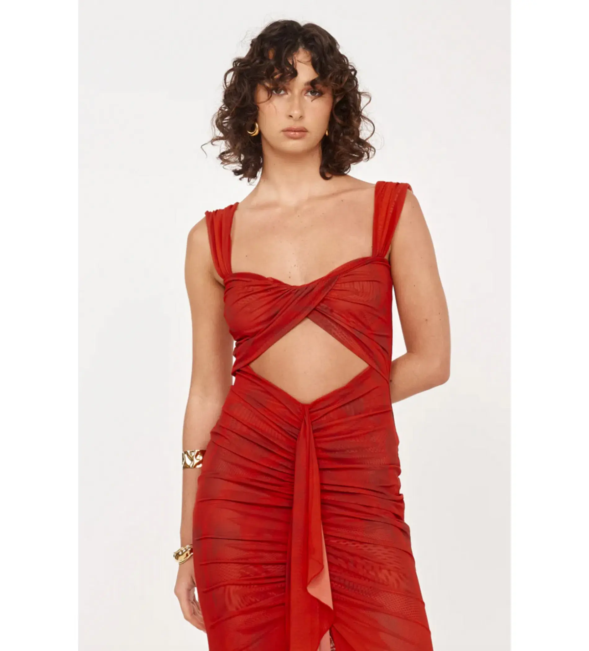 She is OLLÁ Imogen Dress Cherry Red Size 12 - Image 2