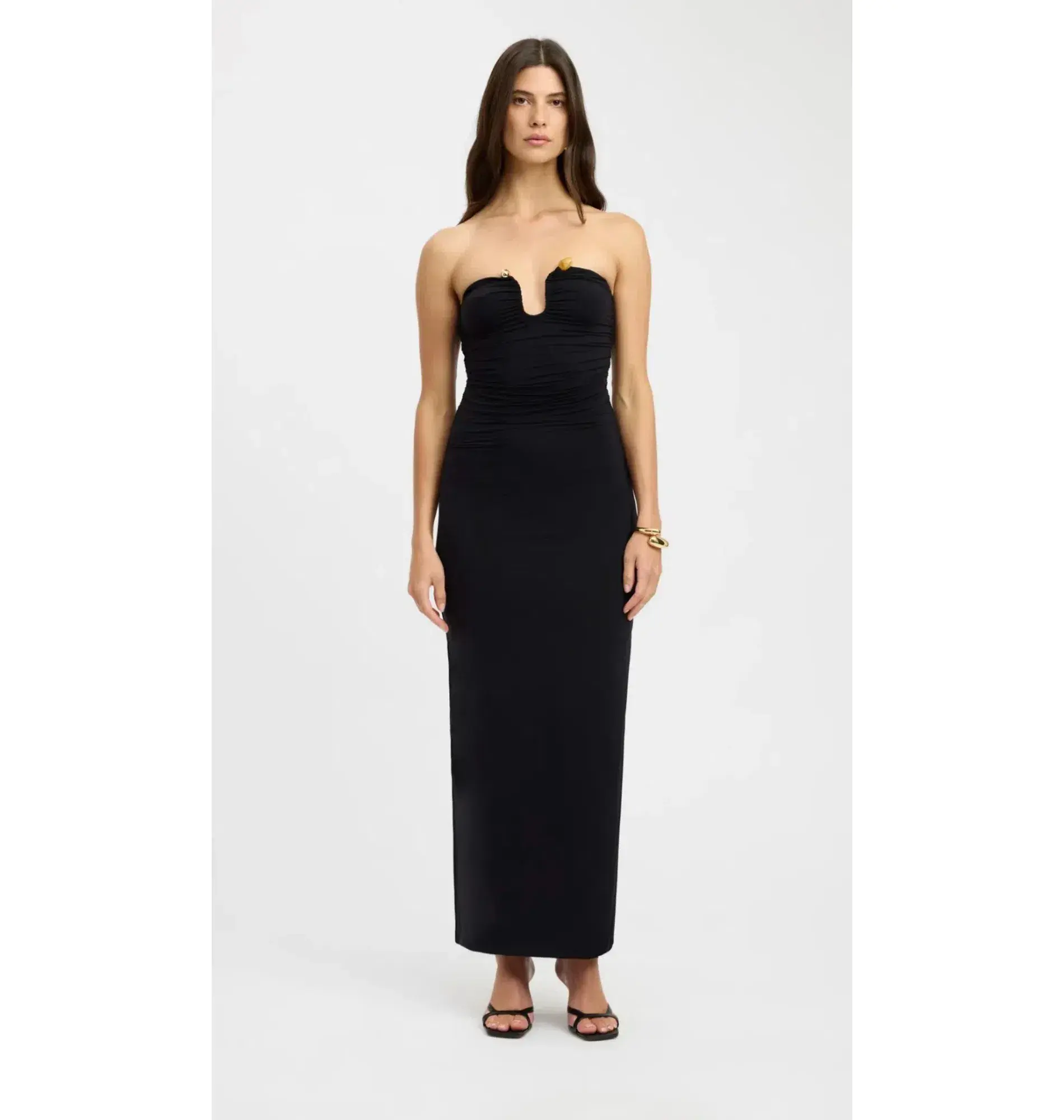 Kookai Tayla Trim Maxi Dress Black Size AU 8 - Image 1