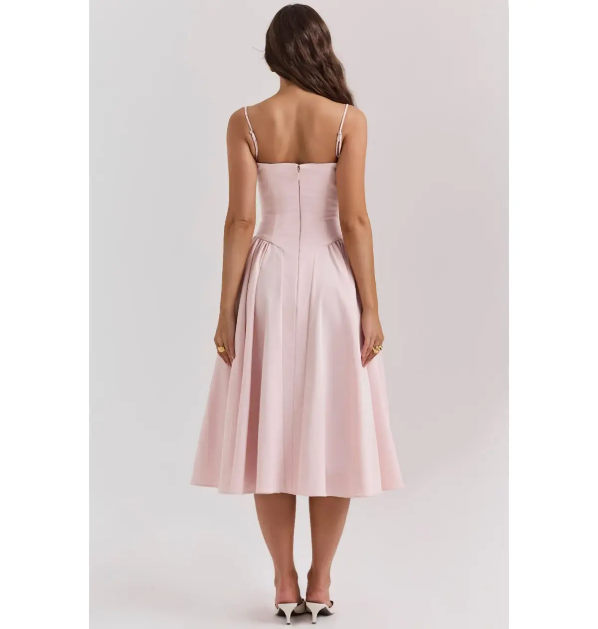 House Of CB Samaria Corset Midi Dress Ballerina Pink Size XS / AU 6 - Image 4