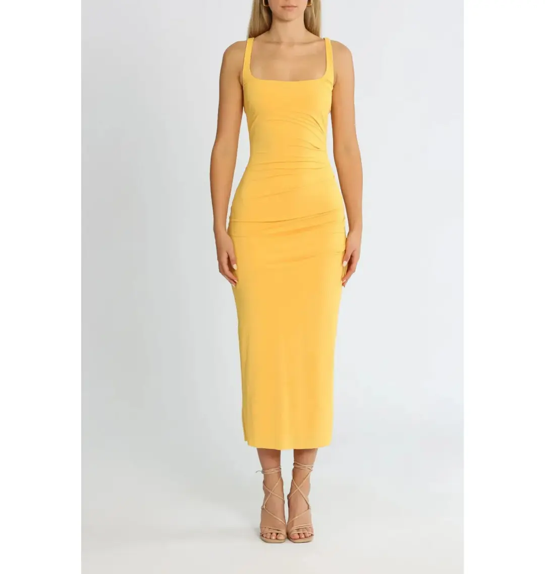 Bec & Bridge Yasmin Midi Dress in Papaya Size AU 6 for rent on The Volte - main image