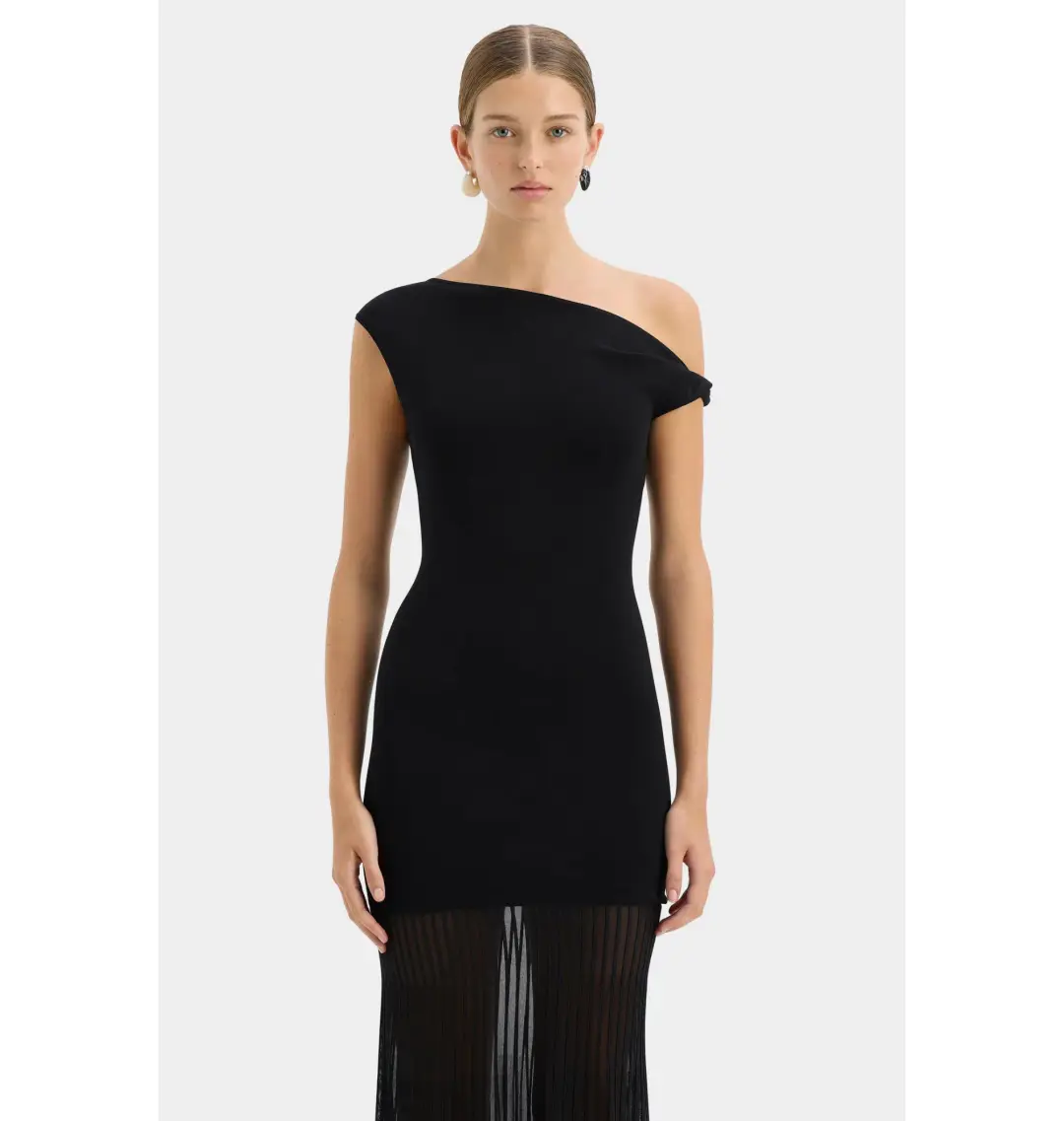 Sir the Label Indigo Twist Dress in Black Size 1 / AU 8 for rent on The Volte - main image