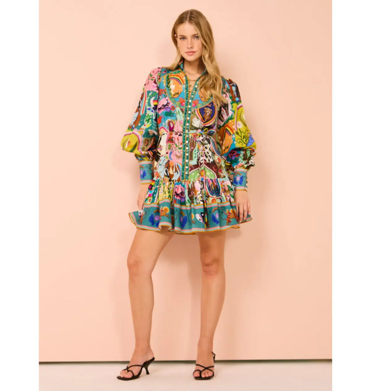 Alemais Evergreen Mini Dress Multi Size AU 8 - Image 1