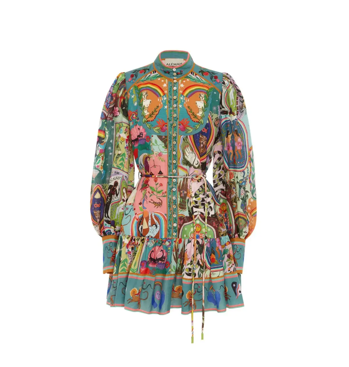 Alemais Evergreen Mini Dress Multi Size AU 8 - Image 5