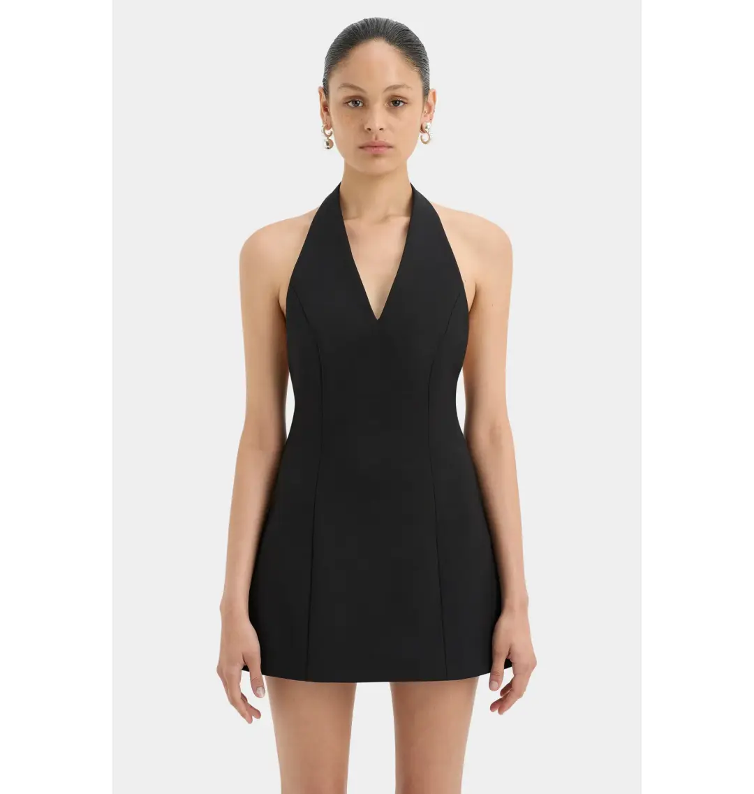 Sir the Label Sandrine Halter Mini Dress Black Size AU 8 for rent on The Volte - main image