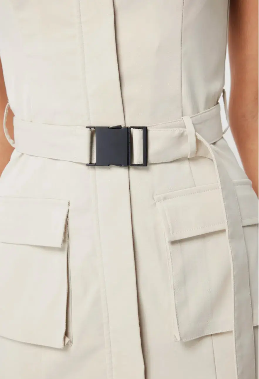 MOSSMAN BEIGE ON HIATUS MIDI SAFARI DRESS for rent on The Volte - main image