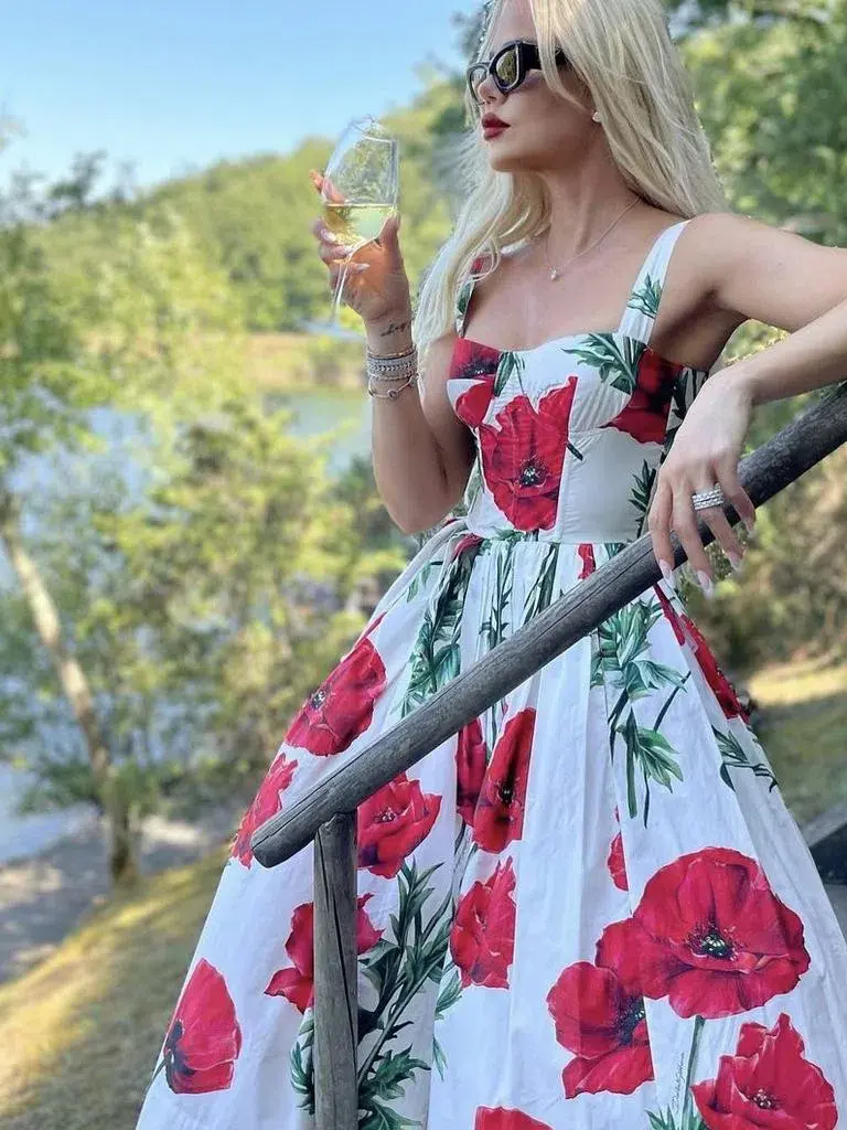 DOLCE & GABBANA Poppy Print Dress for rent on The Volte - main image