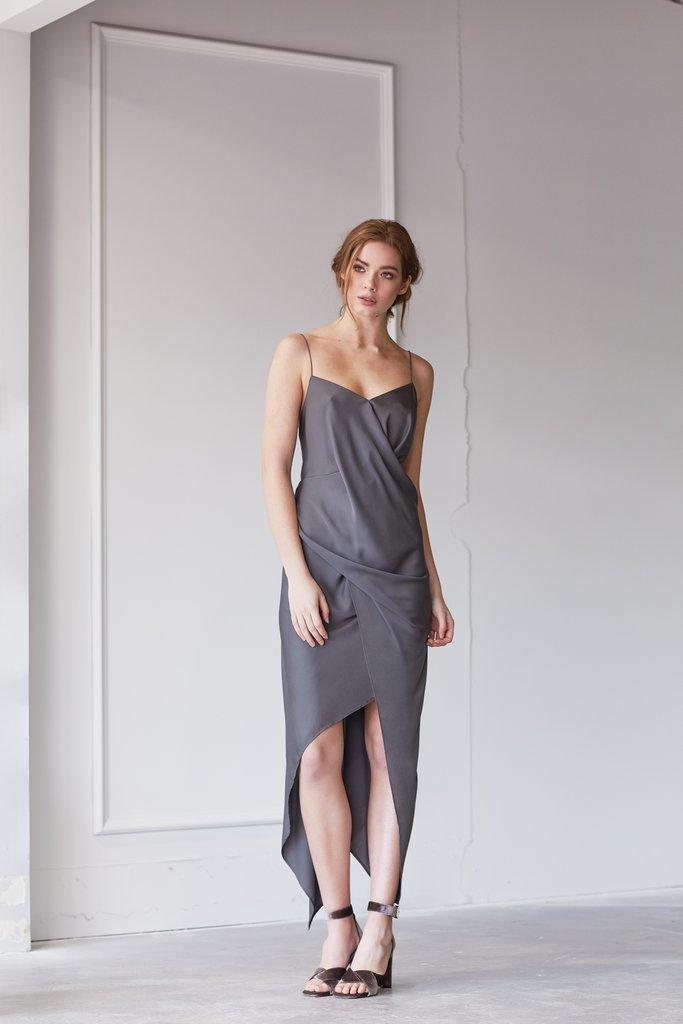 One Fell Swoop - June Dress in Khaki  for rent on The Volte - main image