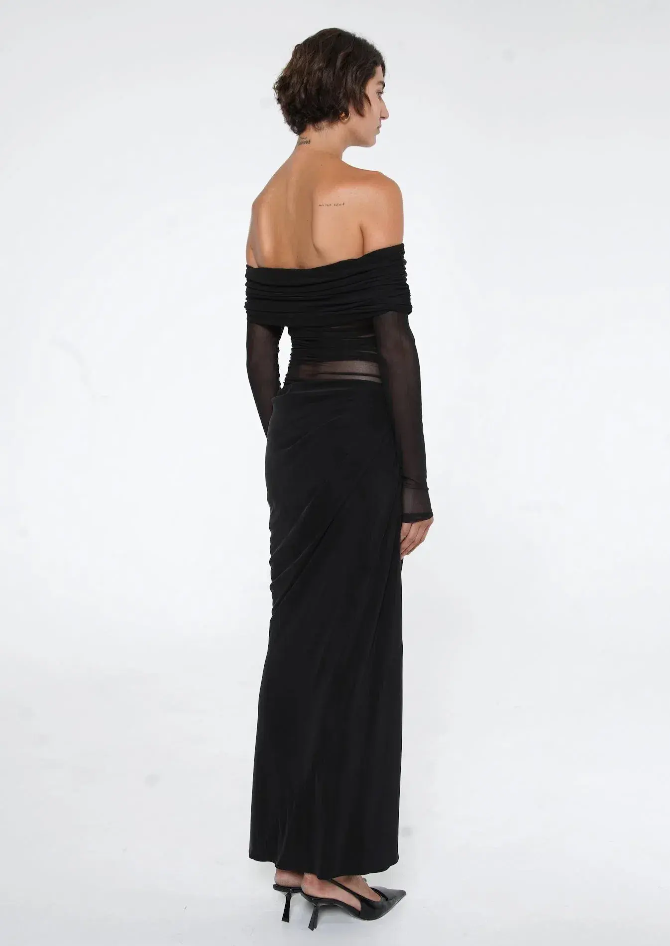 Benni Yasmin Off-Shoulder Maxi Dress Black Size 8 / AU 8-10 - Image 3