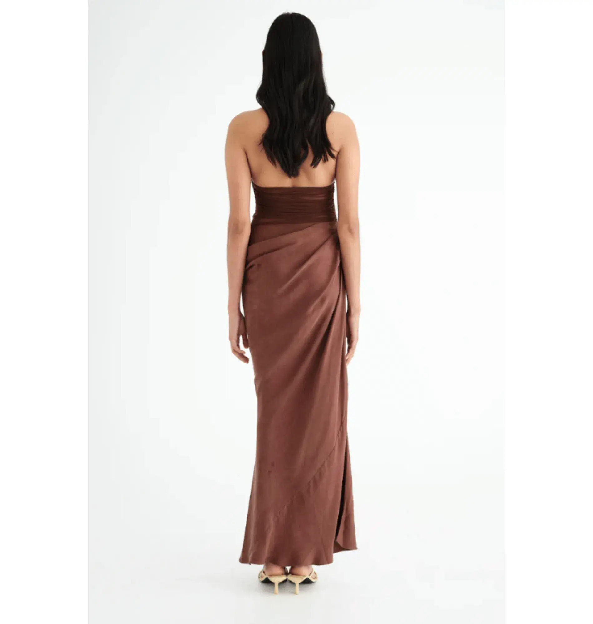 Benni Gina Maxi Dress Chocolate Size AU 8 - Image 3