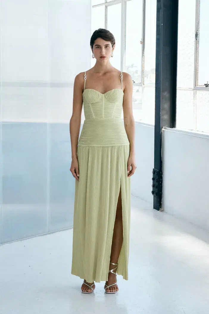 Manning Cartell Double Time Pleat Dress Pistachio Size 10 - Image 1