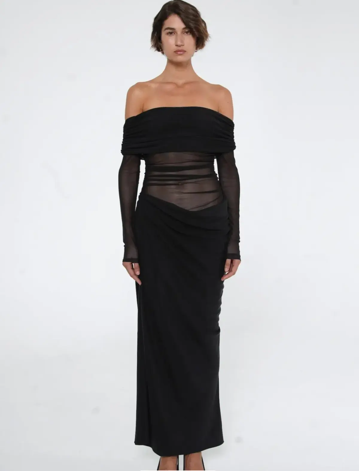 Benni Yasmin Off Shoulder Maxi Dress Black Size 6 - Image 1