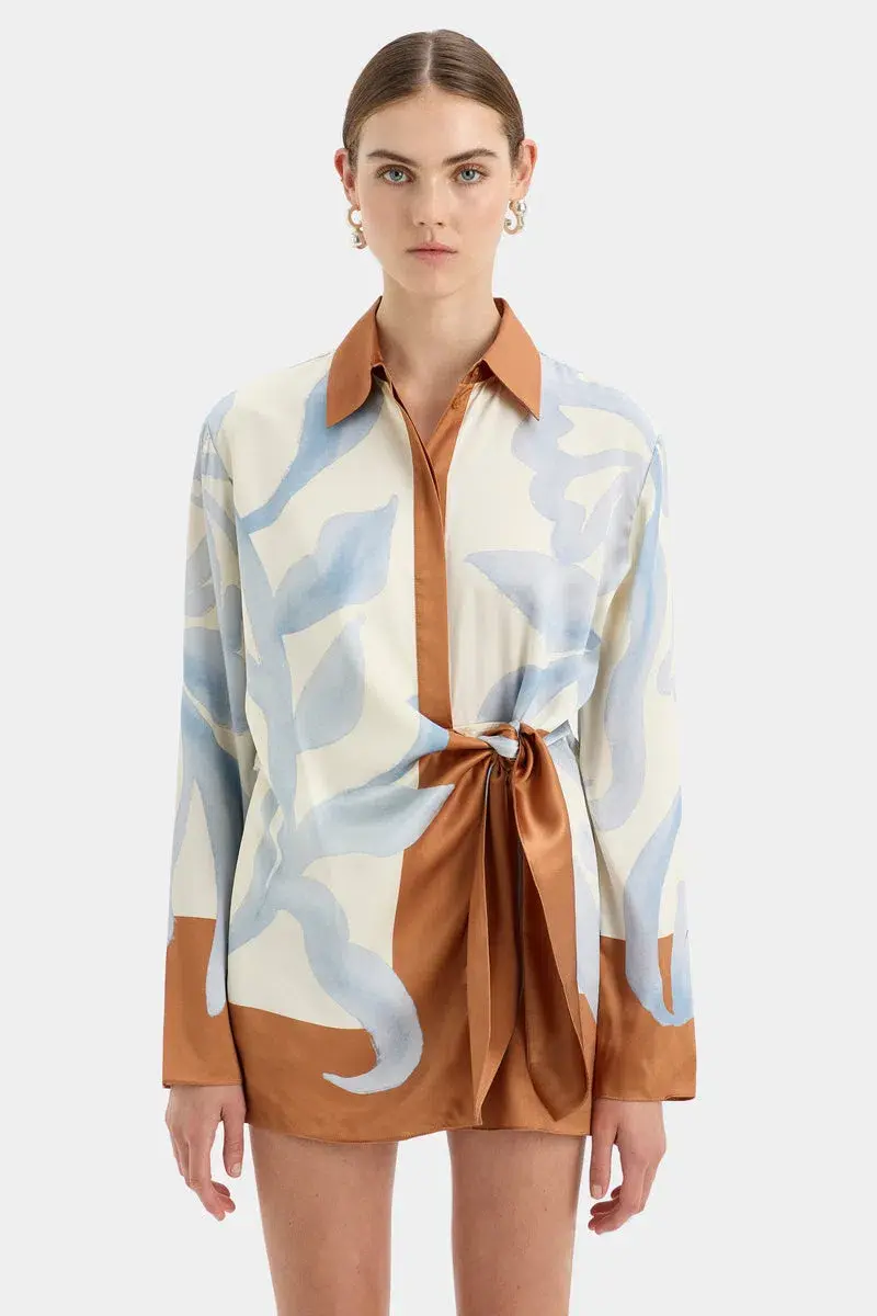 Sir the Label Sorrento Shirt Mini Dress in Sciarpa Print Size 4 / AU 14 - Image 4