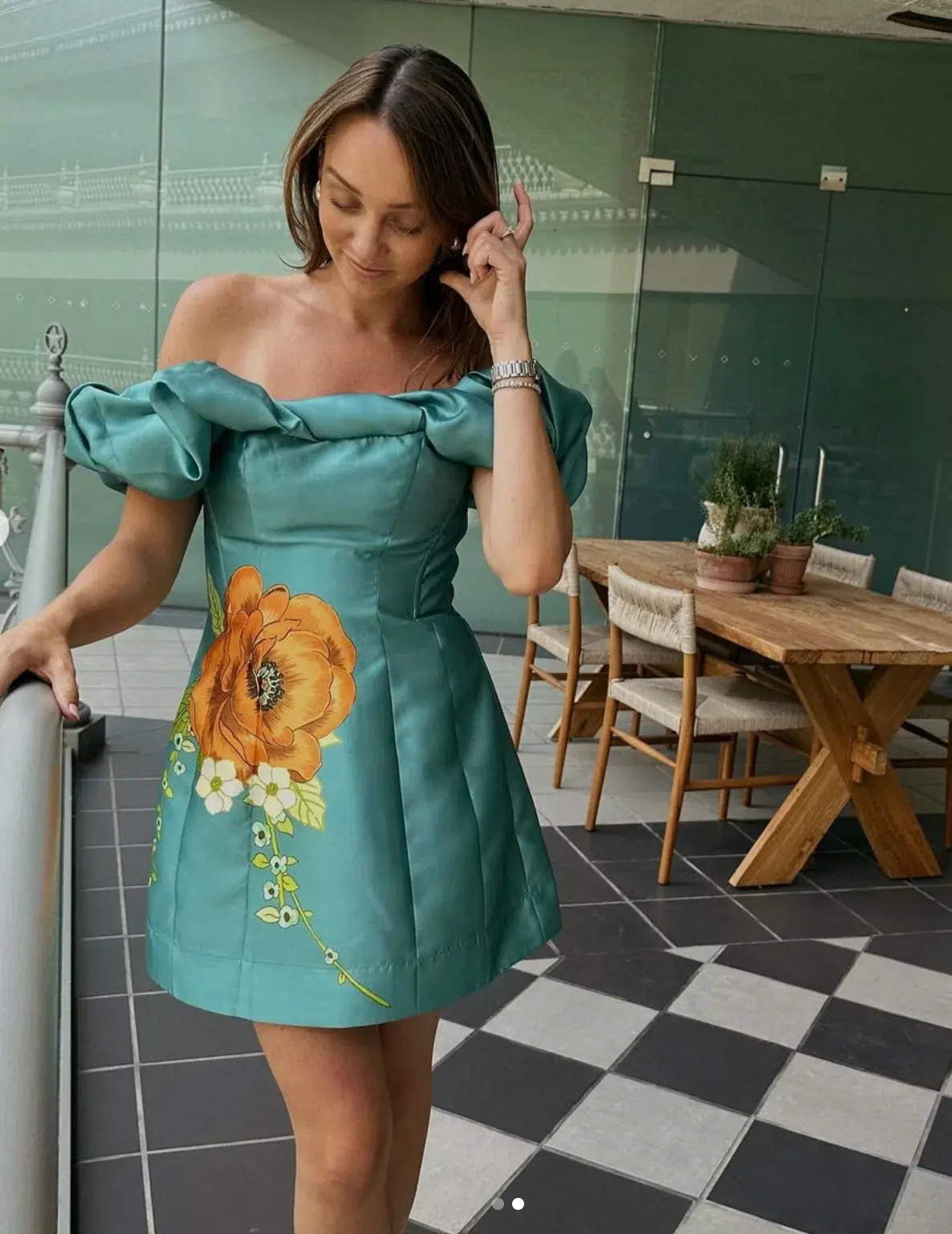 Alemais Regent Jade Mini Dress Floral Size 12 - Image 4