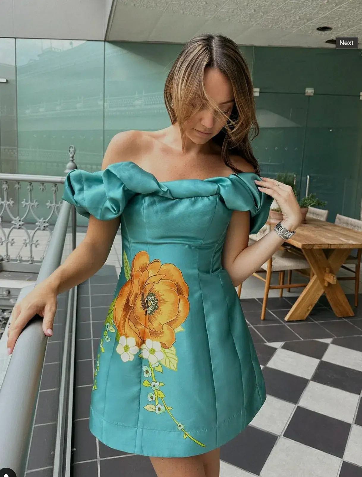Alemais Regent Jade Mini Dress Floral Size 12 - Image 7