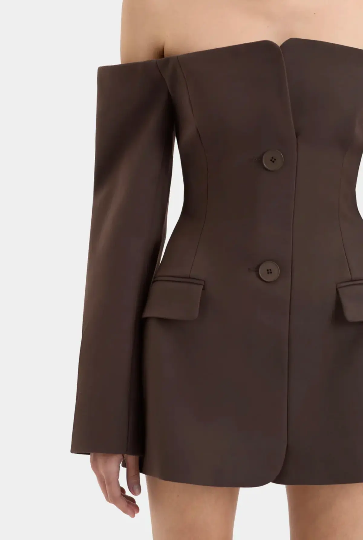 Sir the Label Sandrine Tailored Mini Dress Chocolate Brown Size 3 / AU 12 - Image 4