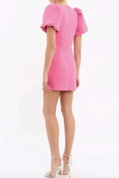 Rebecca Vallance Aubree Flower Mini Dress Pink Size 6 - Image 4