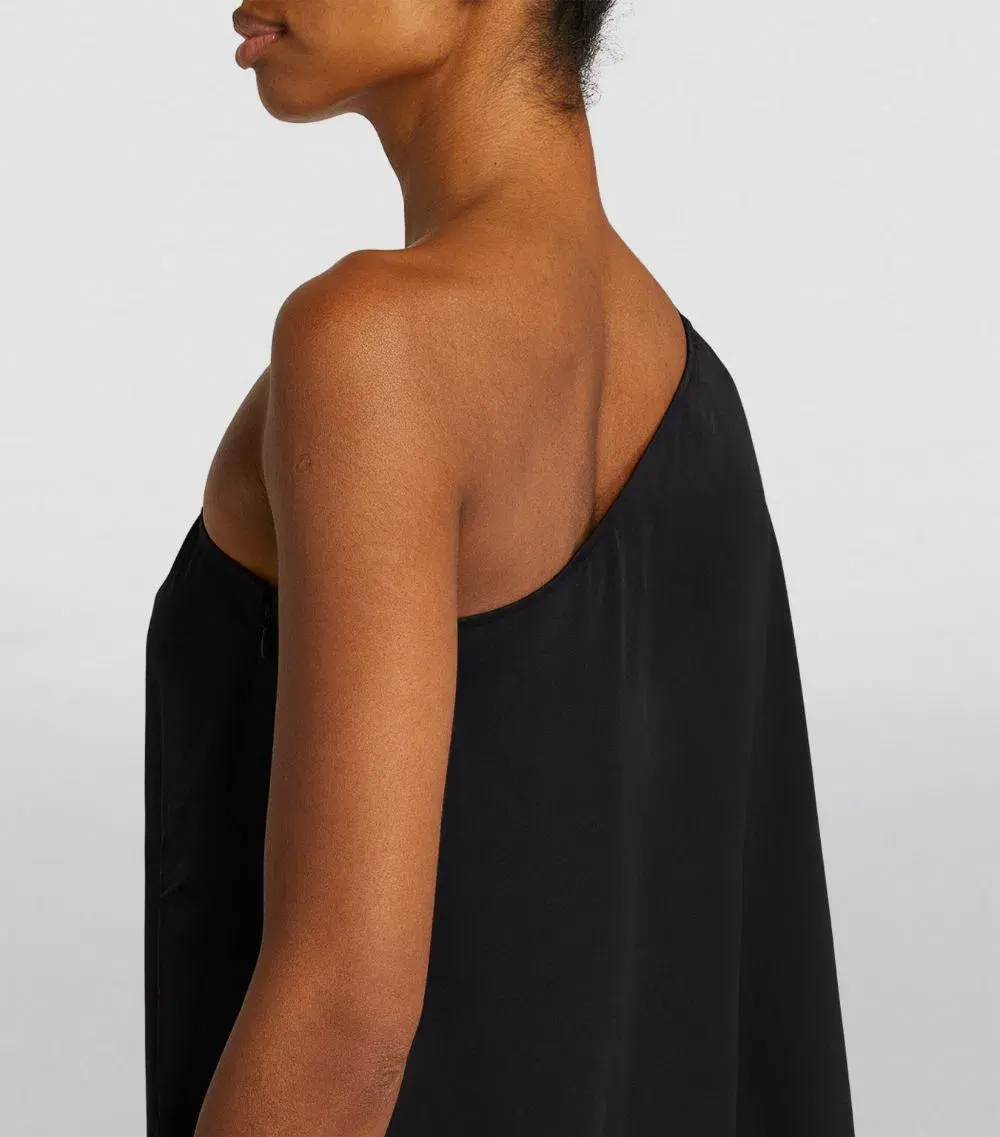 Anine Bing Silk Rowan Midi Dress Black Size 12 - Image 4