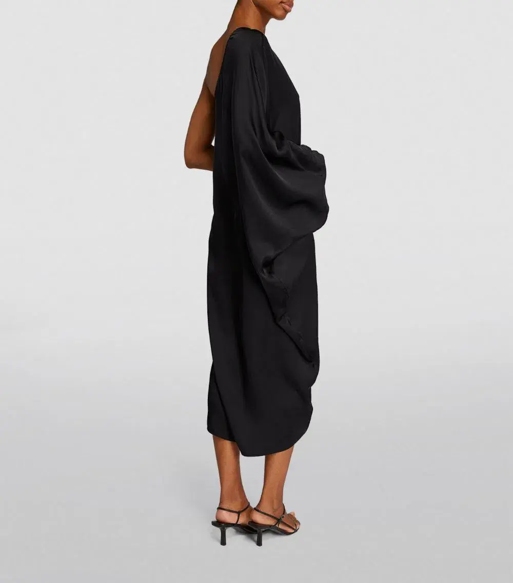 Anine Bing Silk Rowan Midi Dress Black Size 12 - Image 2