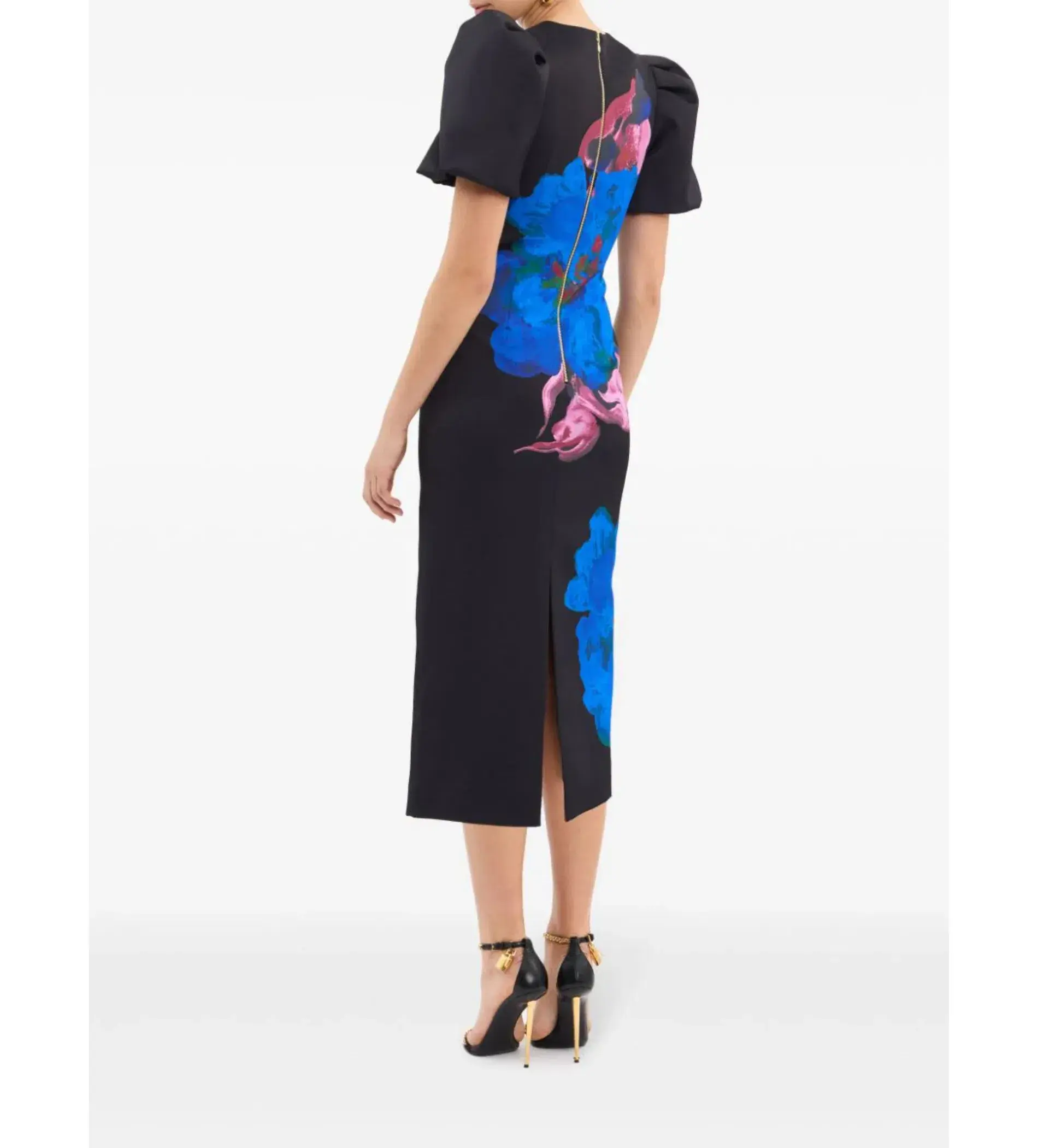Rebecca Vallance Acid Bloom Midi Dress Black/Floral  Size 10 - Image 4