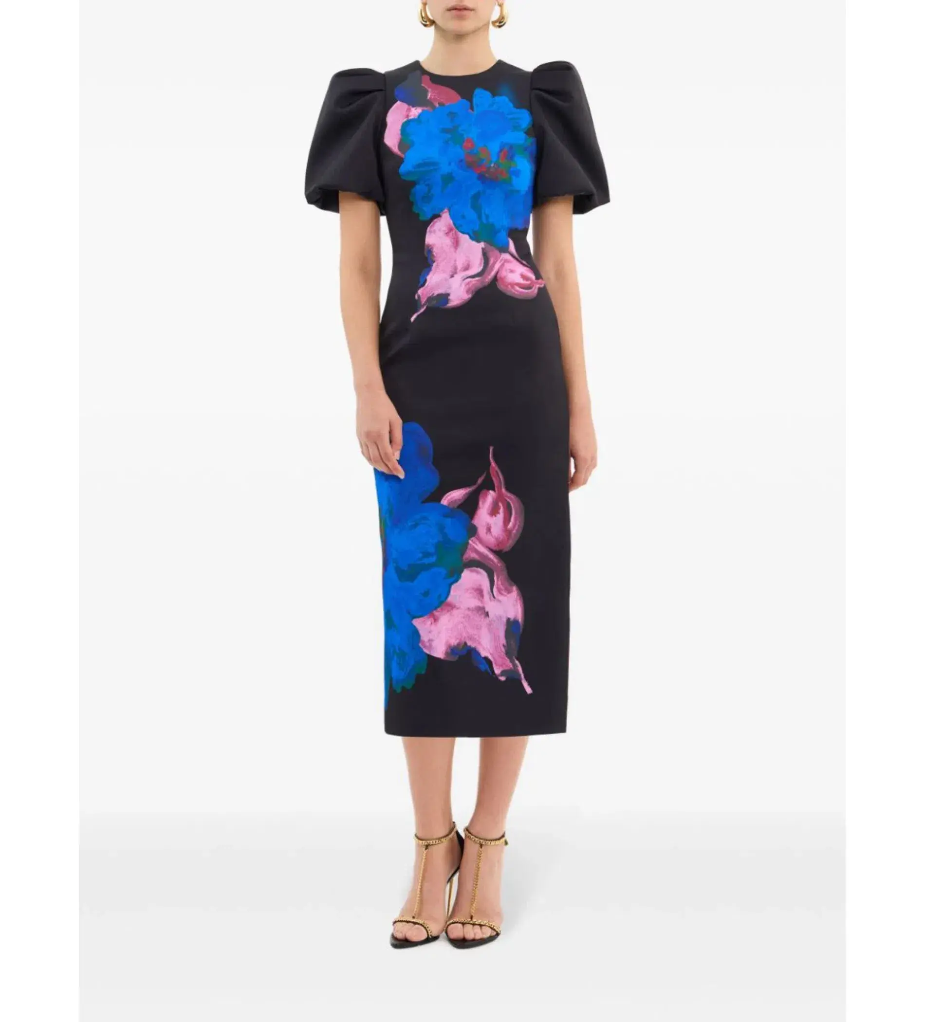Rebecca Vallance Acid Bloom Midi Dress Black/Floral  Size 10 - Image 1