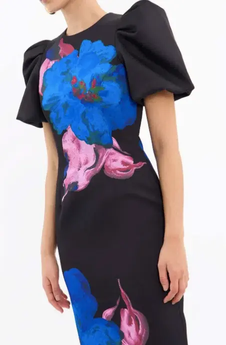 Rebecca Vallance Acid Bloom Midi Dress Black/Floral  Size 10 - Image 2