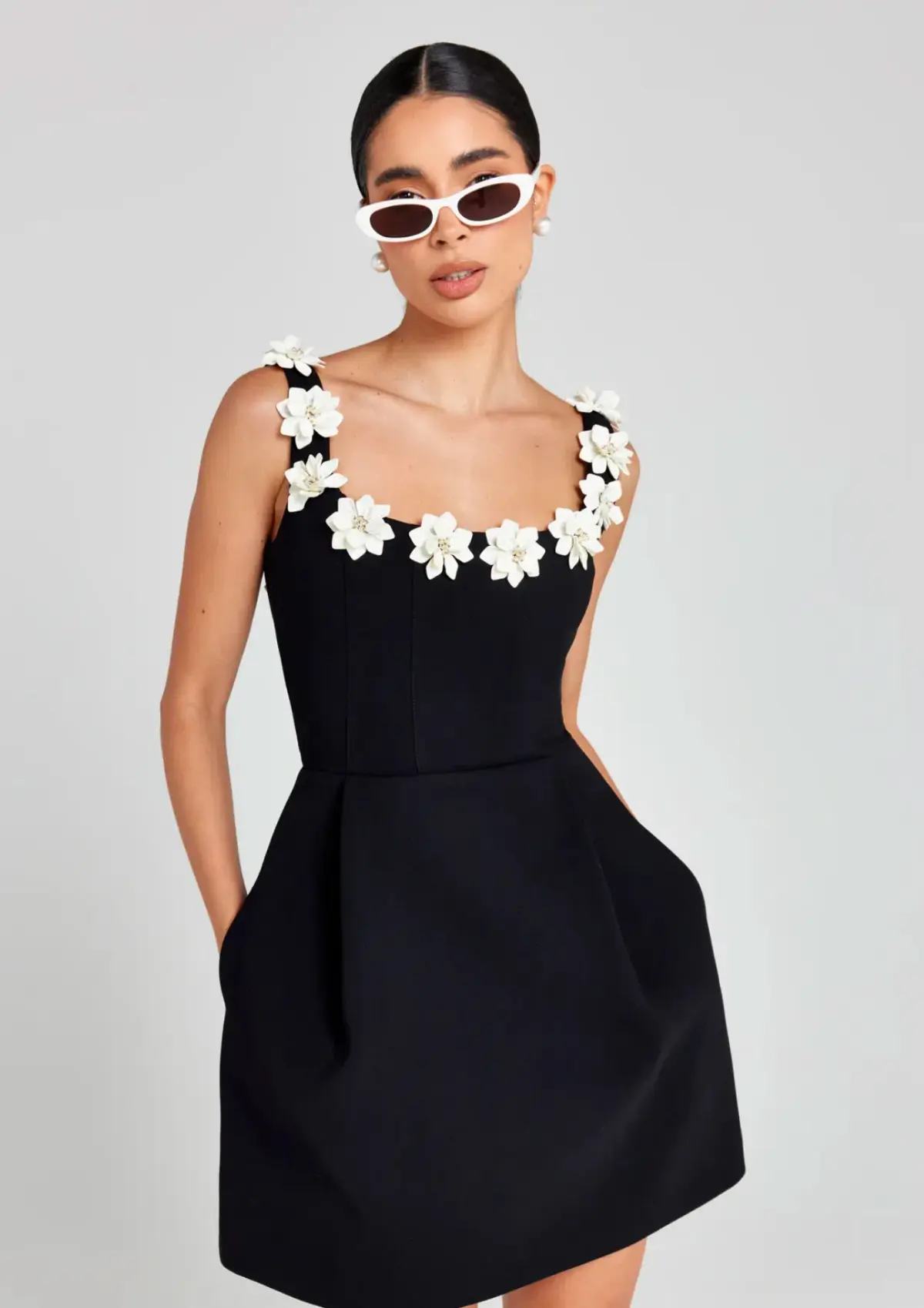 Nadine Merabi Cindy Monochrome Dress Size XS/Au 6 - Image 5