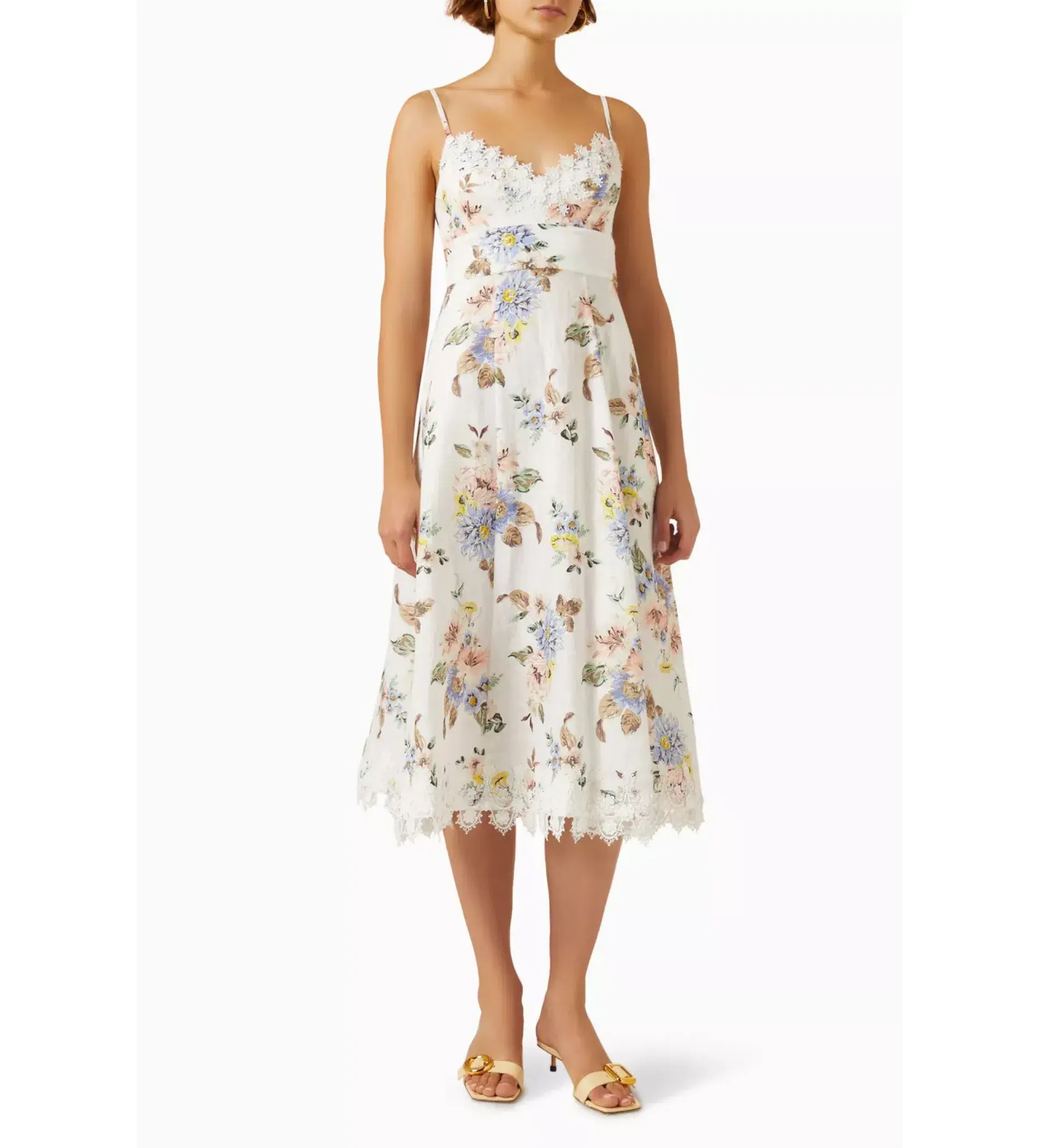 Zimmermann Appliqué Picnic Dress Blue Floral Size 1/Au 10 - Image 1