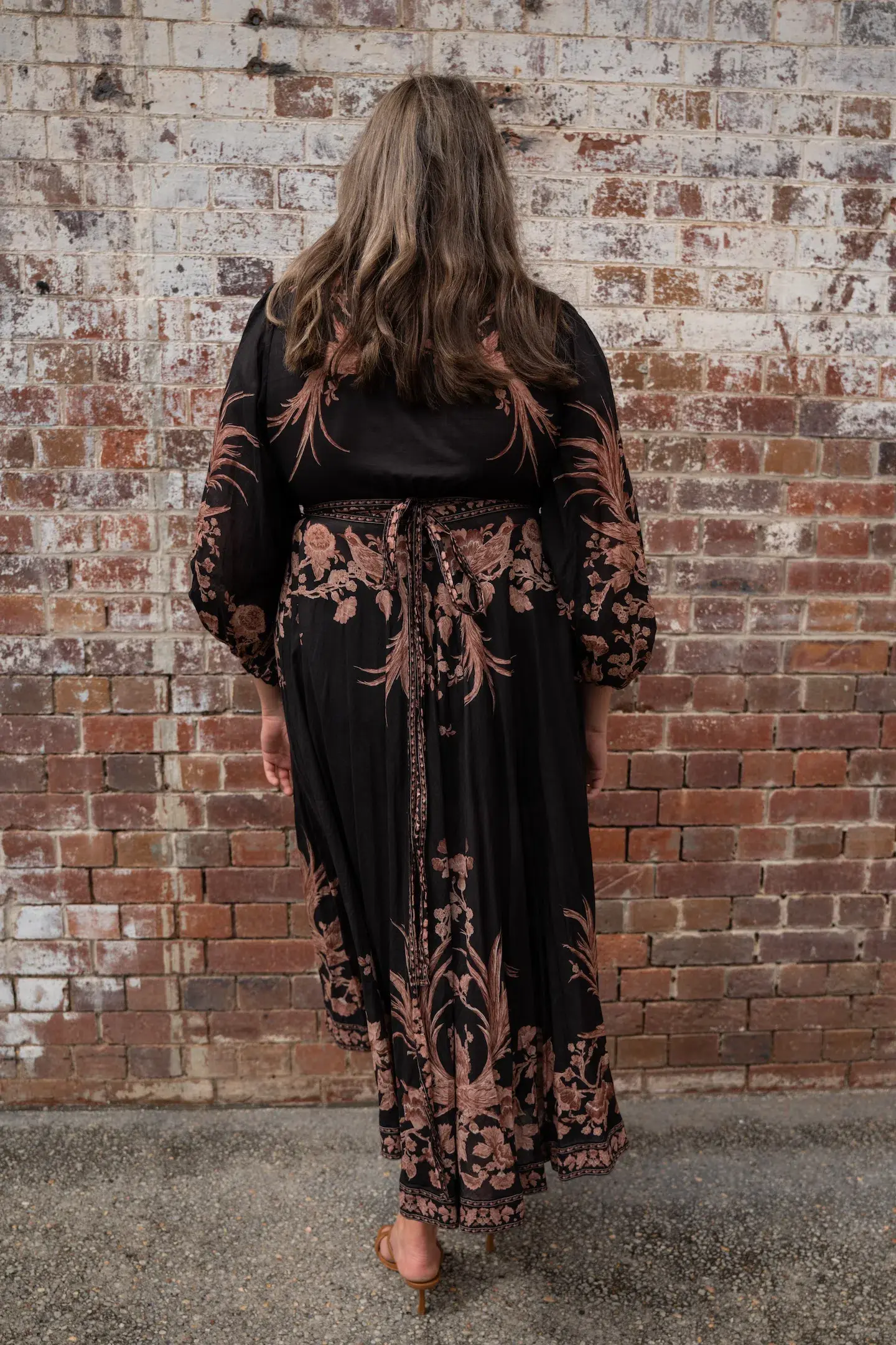Zimmermann The Waverly Wrap Midi Dress in Black Bird Floral Size 4 /Au 16  - Image 3