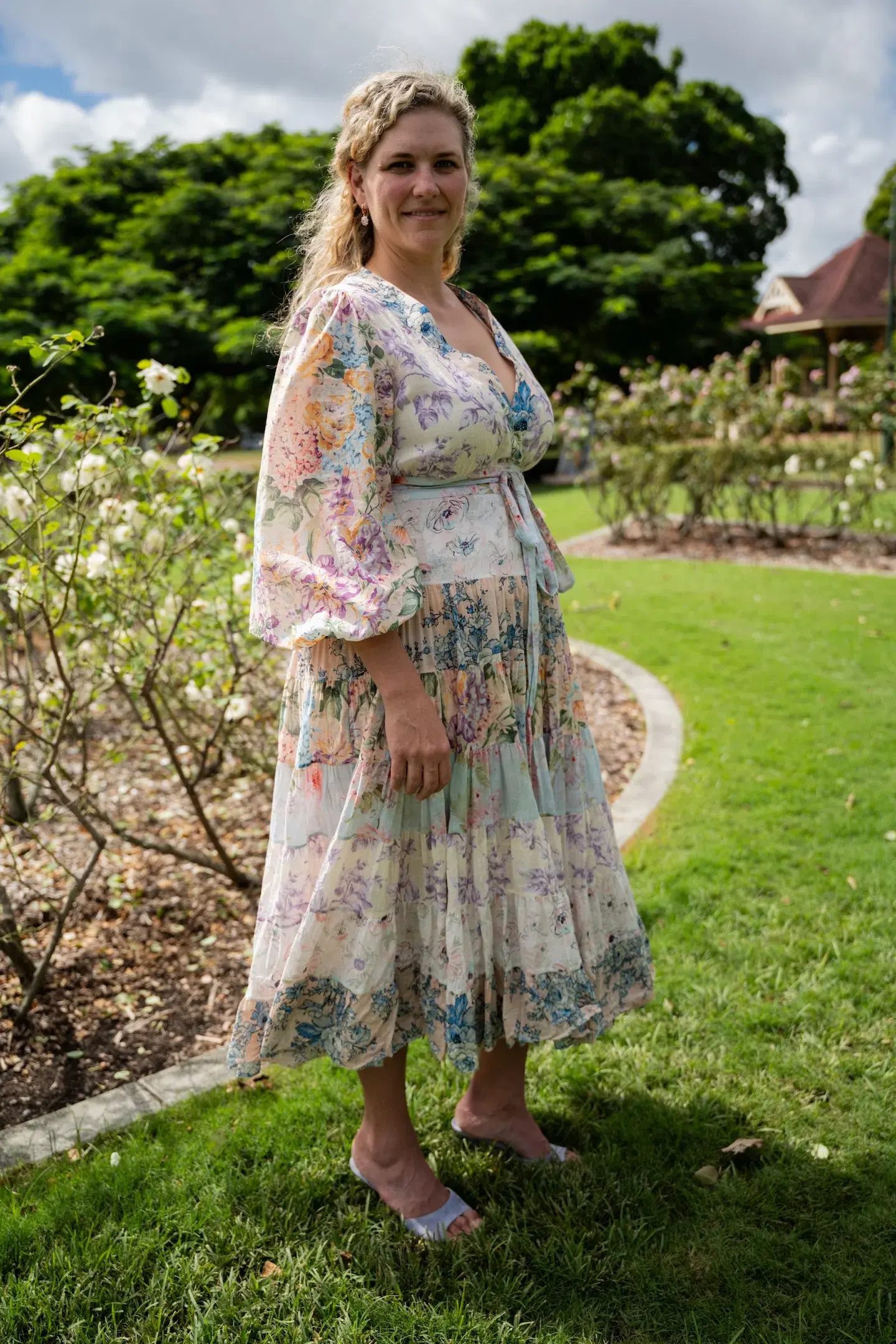 Zimmermann The Halliday Tiered Midi Dress in Spliced Size 4 / AU 16 - Image 2