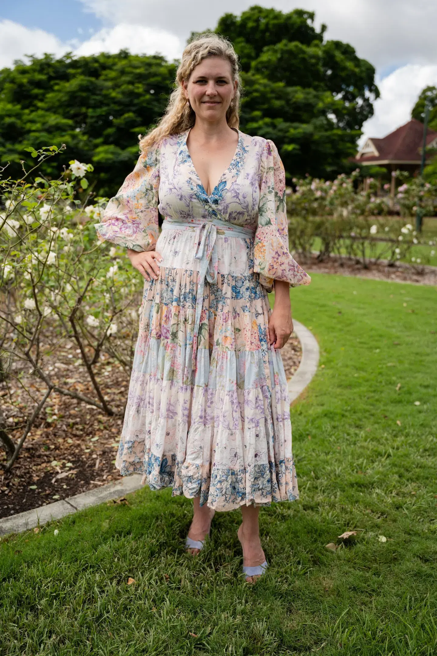 Zimmermann The Halliday Tiered Midi Dress in Spliced Size 4 / AU 16 - Image 3