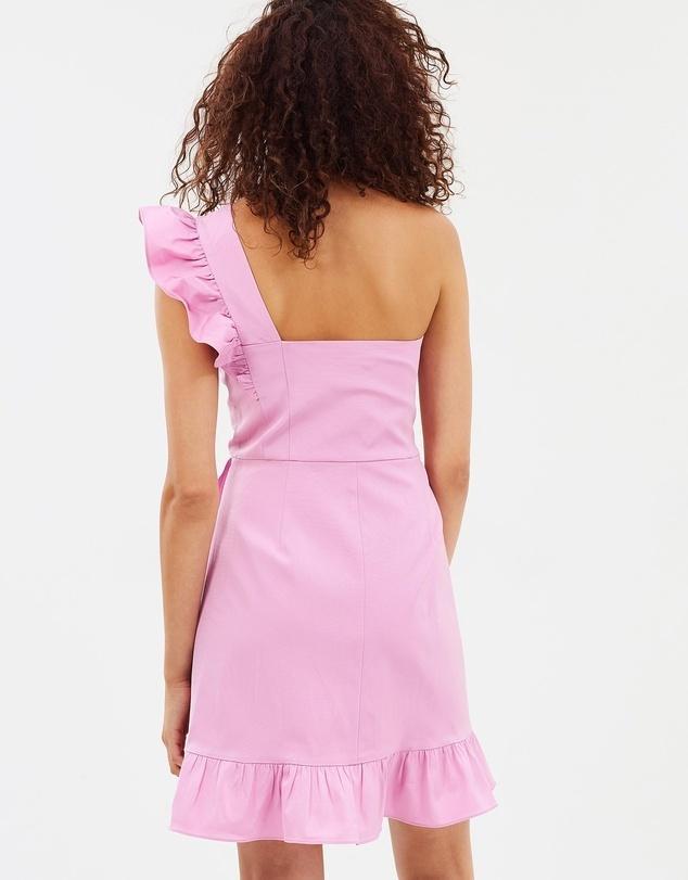 J Crew One Shoulder Ruffle Dress - Image 3