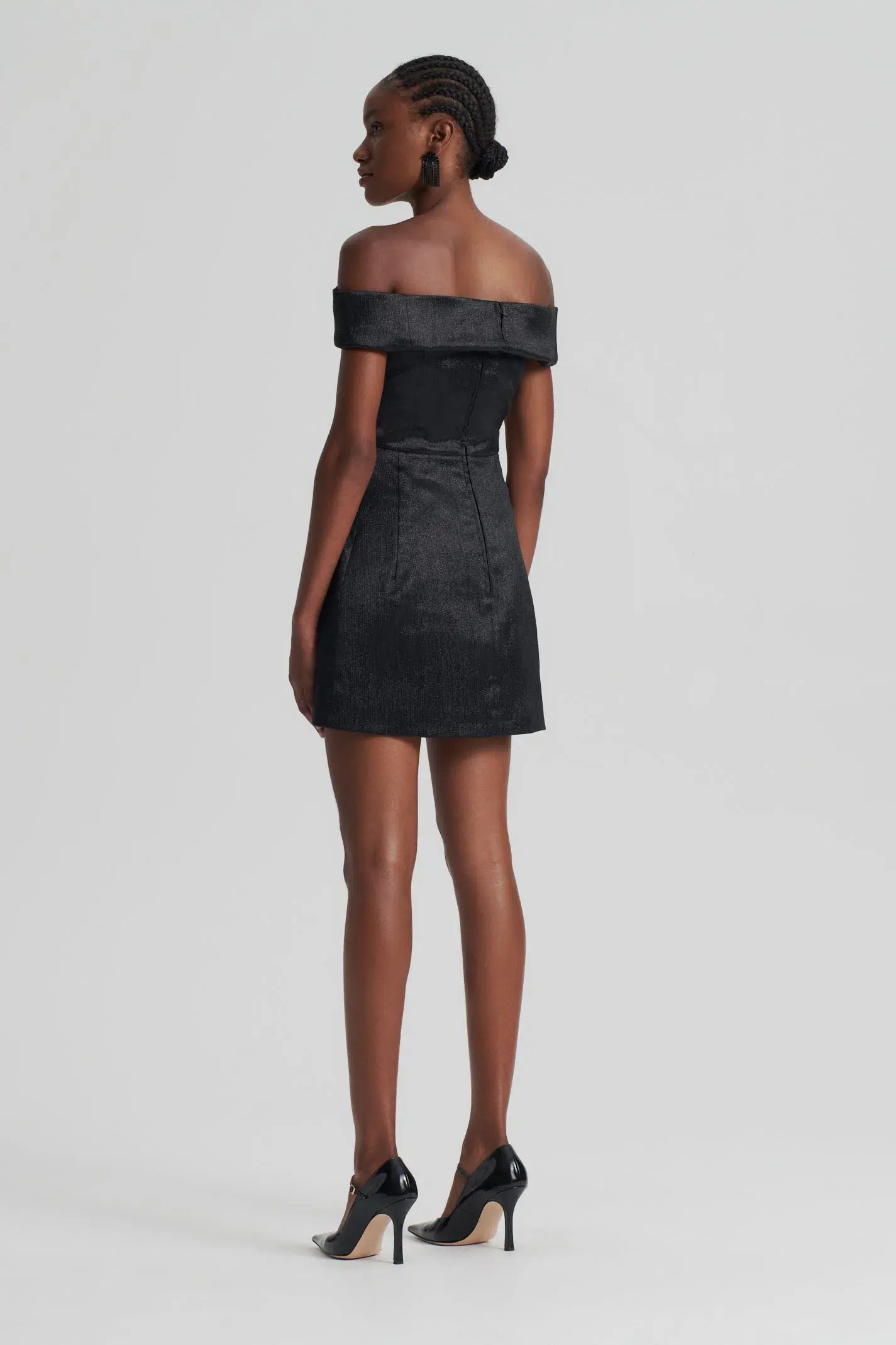 Scanlan Theodore Tinsel Mini Dress Black Size 8 - Image 3