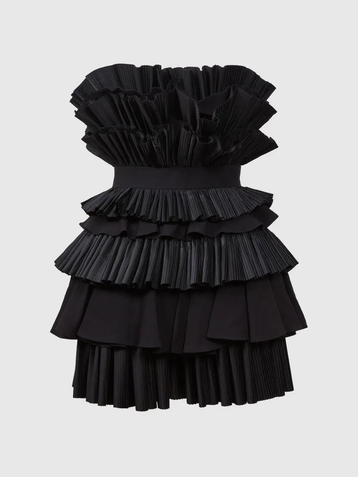 Acler Elsher Strapless Tiered Mini Dress Black Size 10 - Image 5