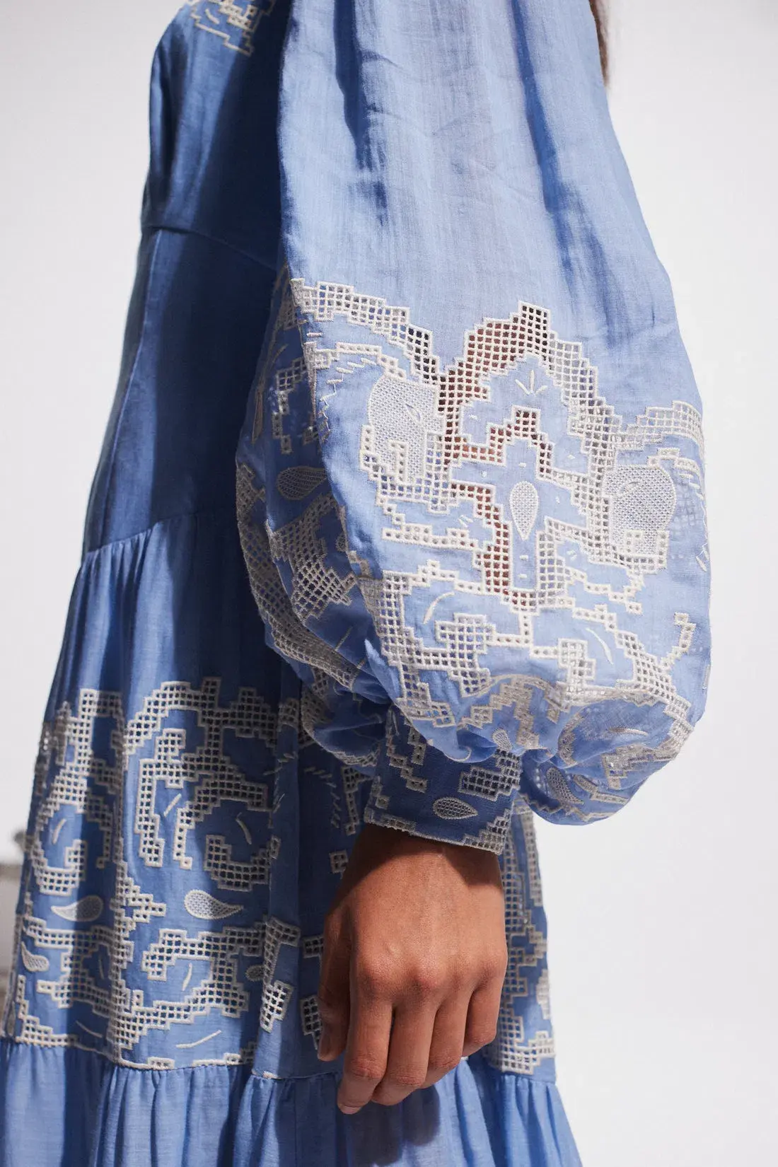 Alemais Arion Midi Dress Blue Size 8 - Image 4