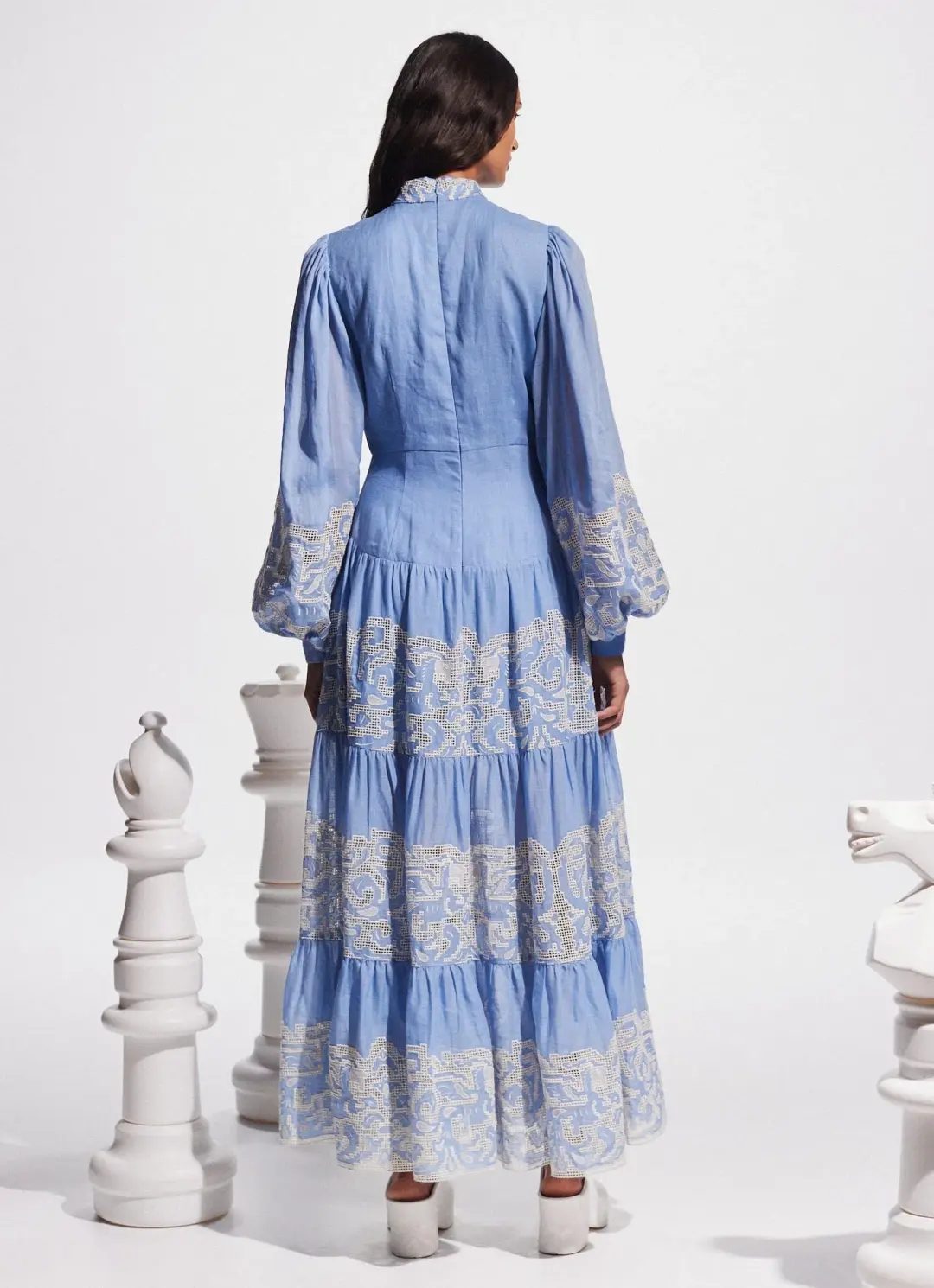 Alemais Arion Midi Dress Blue Size 8 for rent on The Volte - main image