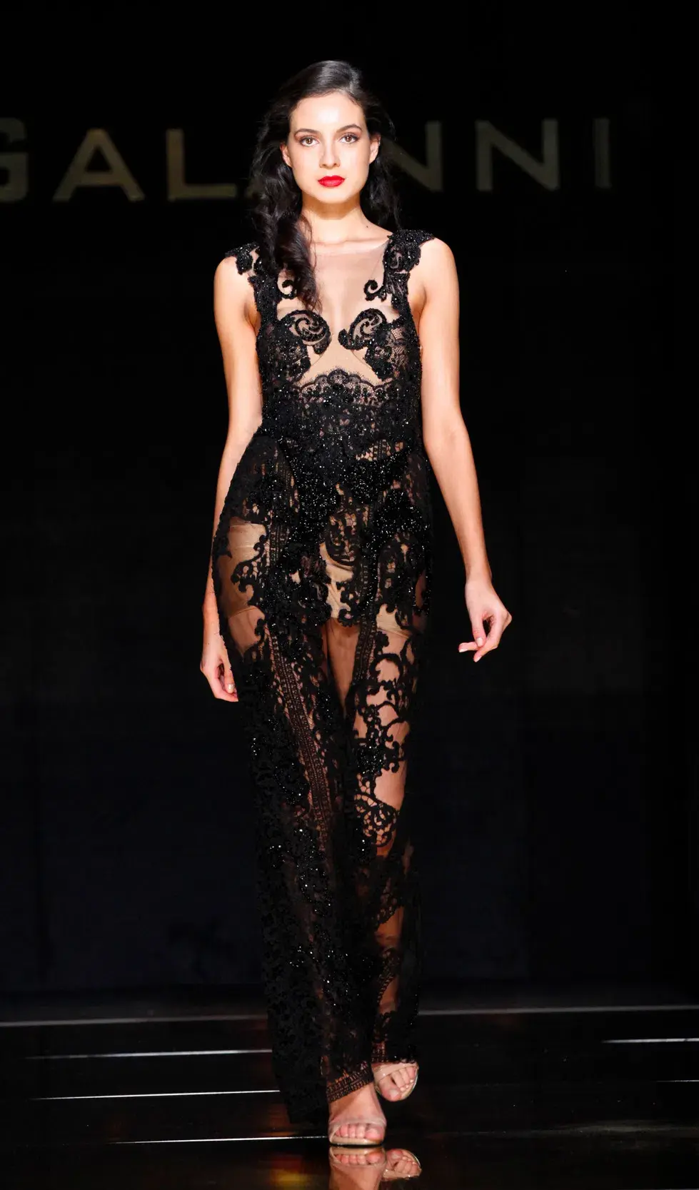 Galanni Devoreaux Gown Black Size 8  - Image 1