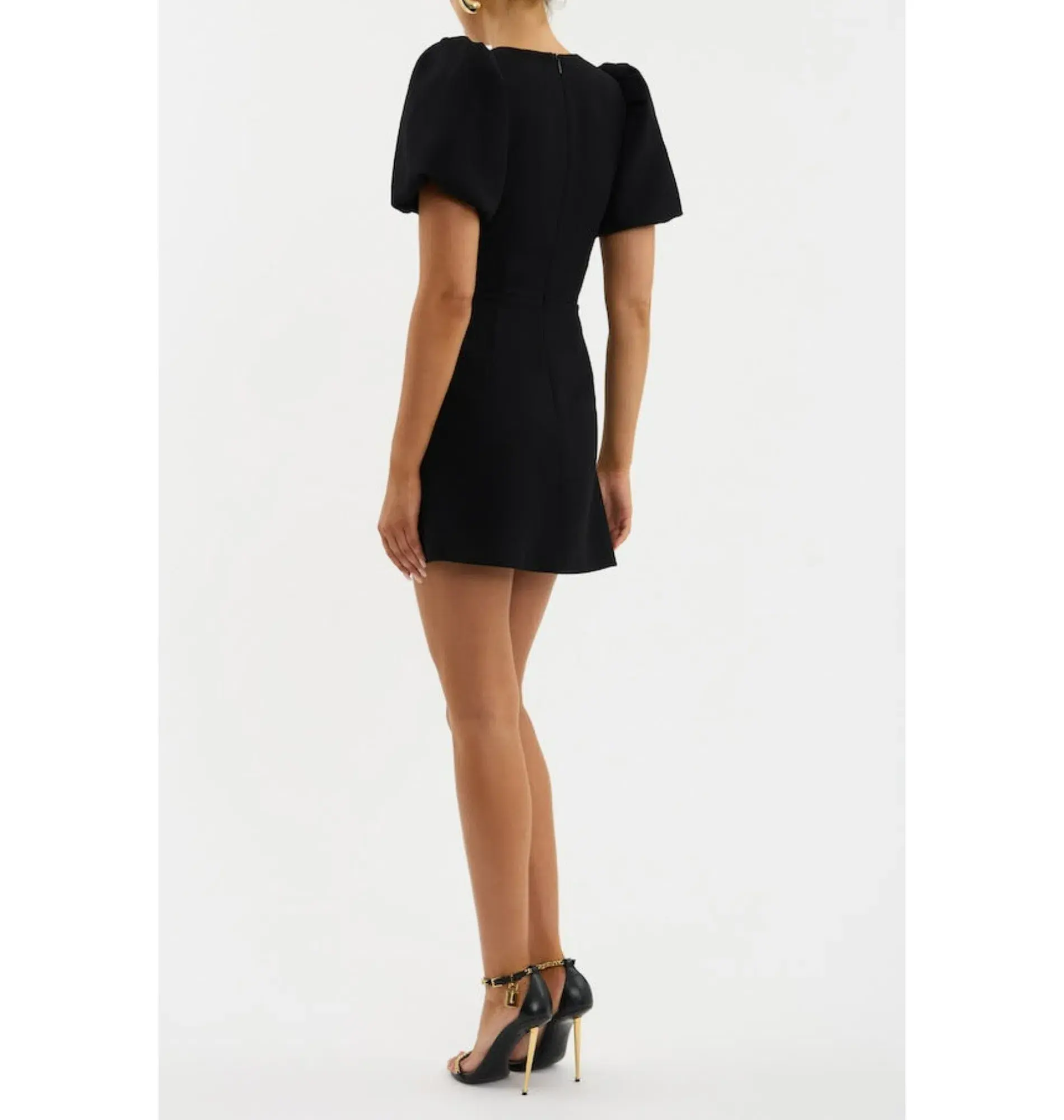 Rebecca Vallance Aubree Flower Mini Dress in Black Size AU 8 - Image 2