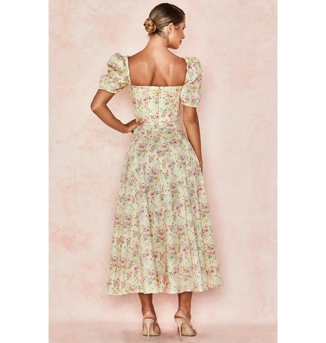 House of CB Tallulah Dress Lemon Floral Size S / AU 8 for rent on The Volte - main image