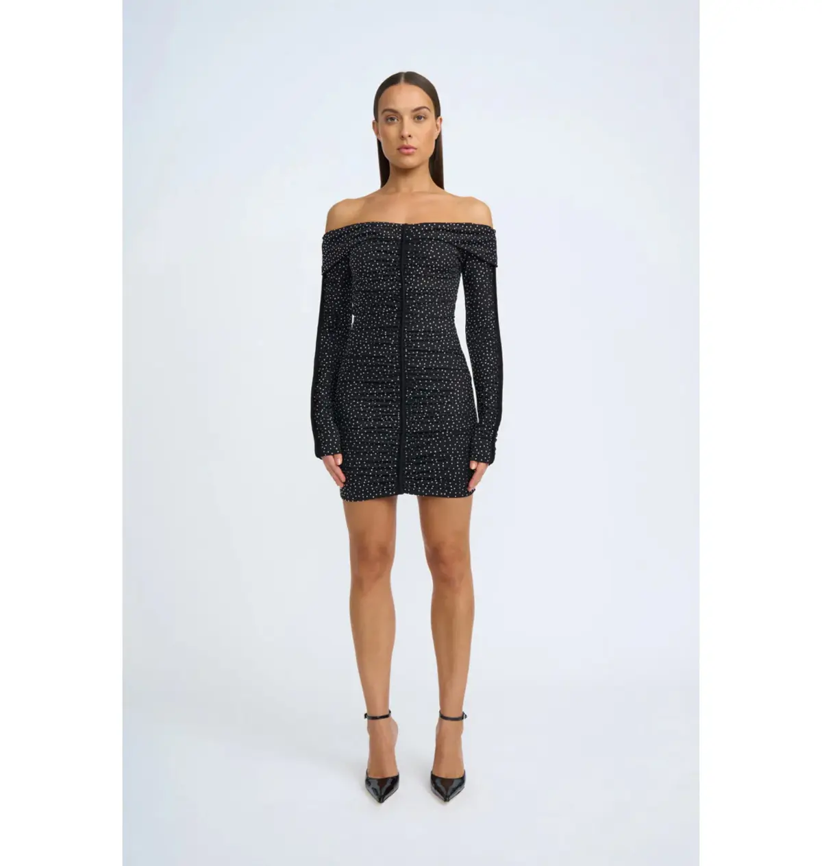 By Johnny Night Shine Party Mini Dress Black Size AU 10 - Image 1