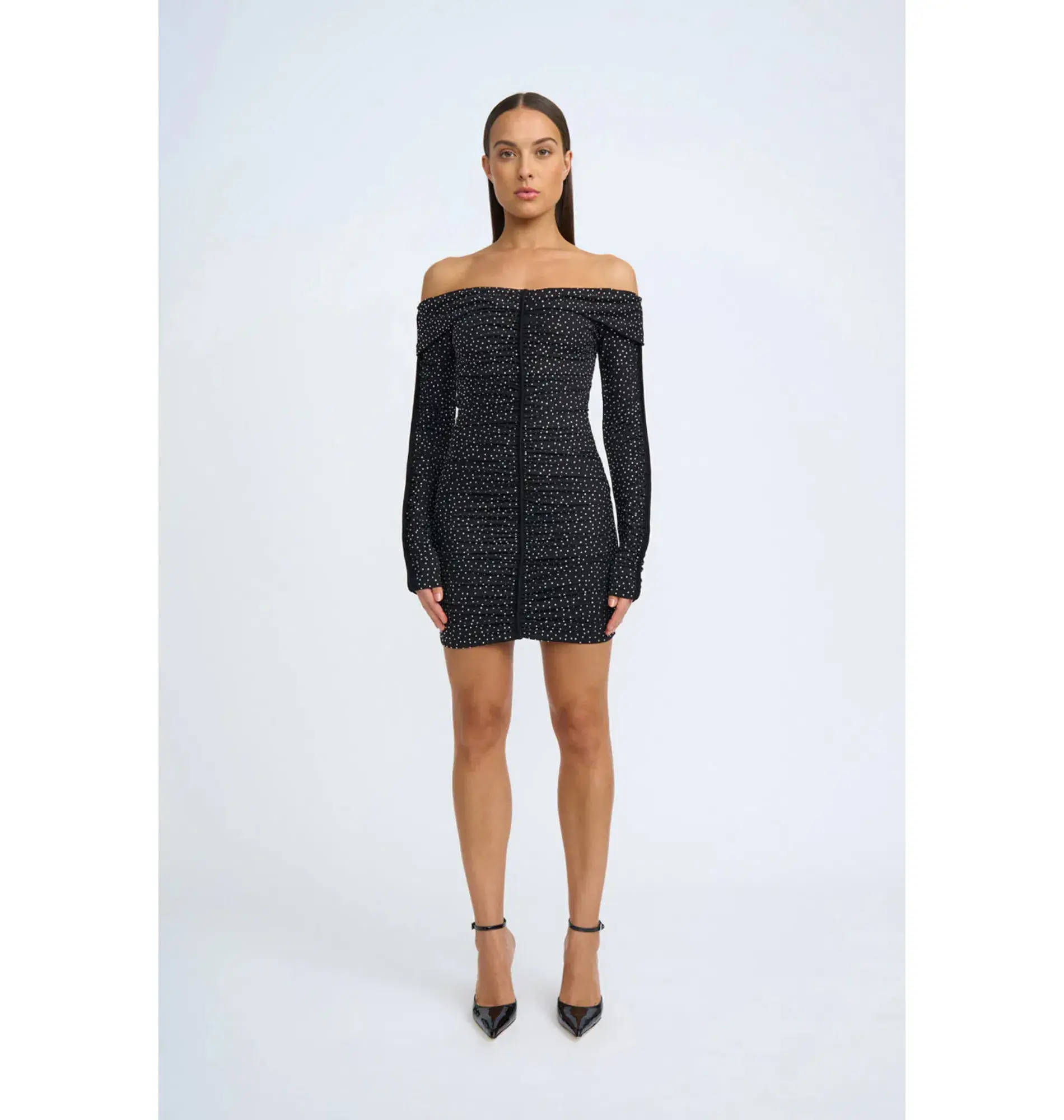 By Johnny Night Shine Party Mini Dress Black Size AU 10 - Image 1