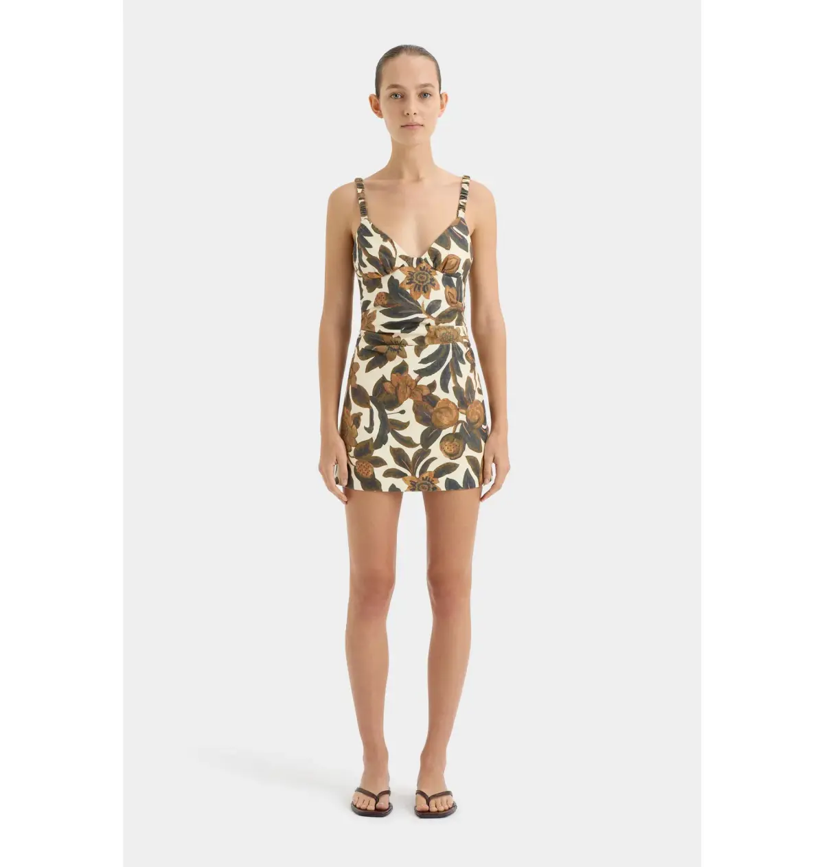 Sir the Label Primrose Ruched Mini Dress Ivory Tapestry Floral Size AU 8 - Image 1