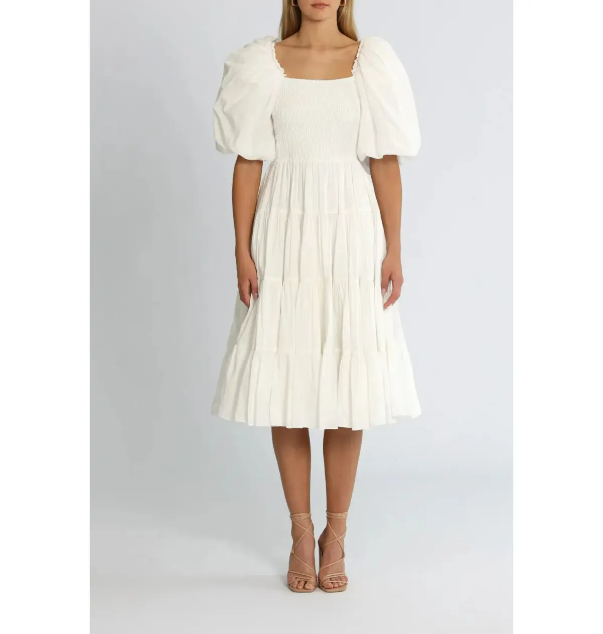 Aje Cherished Midi Dress White Size AU 8 - Image 1