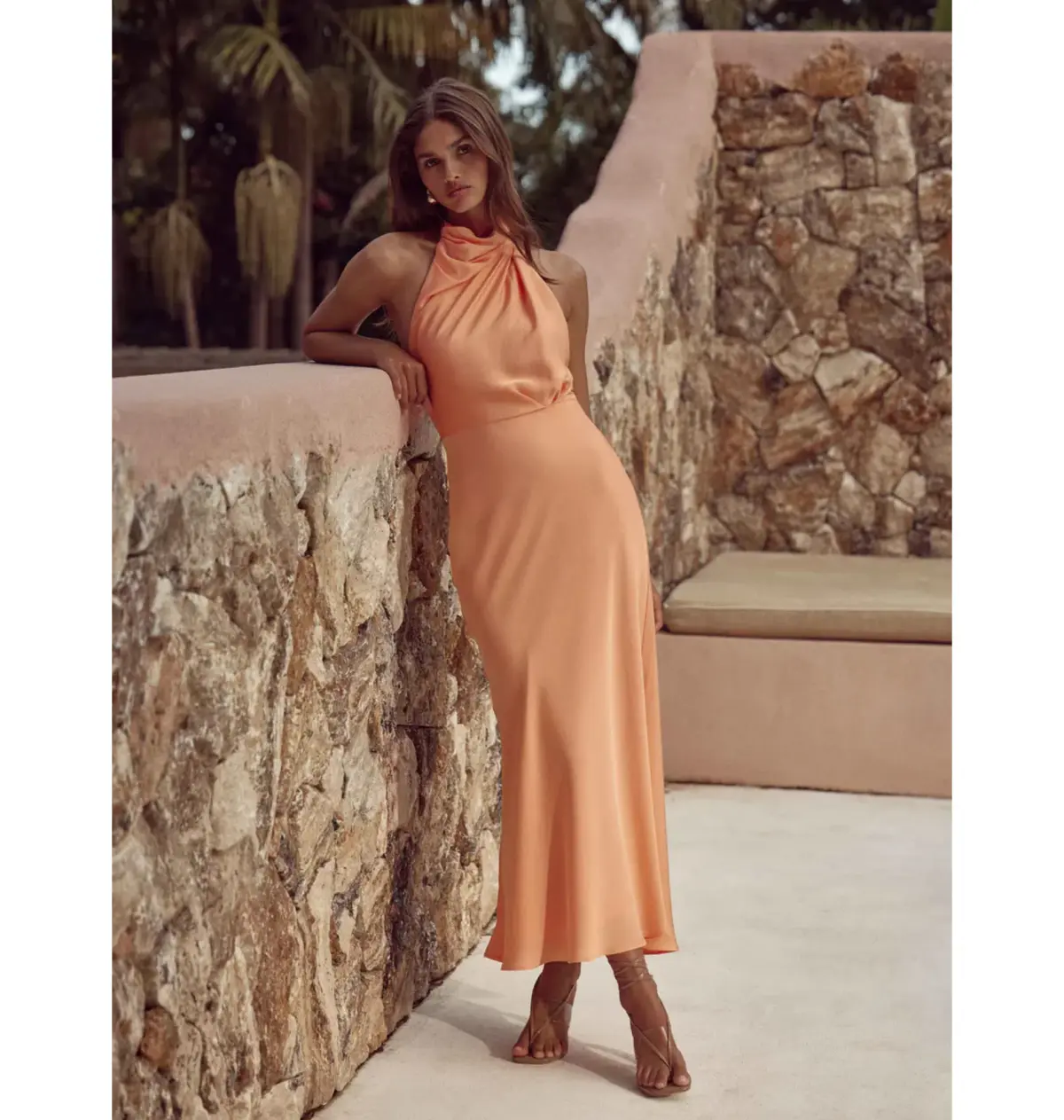 Sheike Jasmine Midi Dress Coral Size AU 6 - Image 4