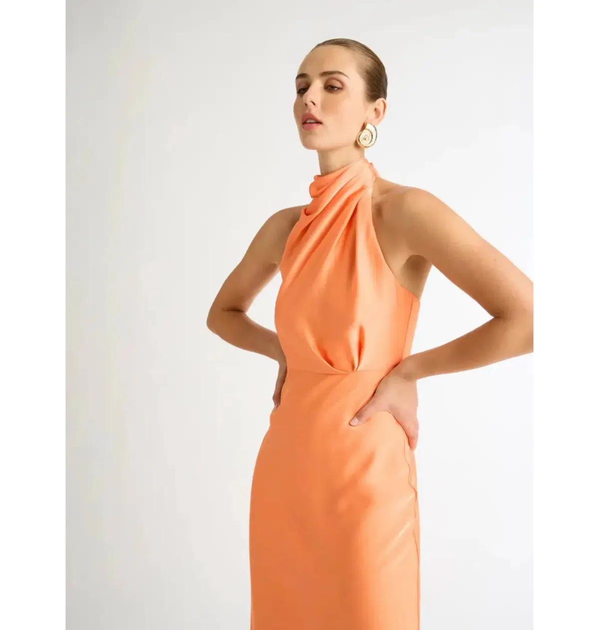 Sheike Jasmine Midi Dress Coral Size AU 6 - Image 3
